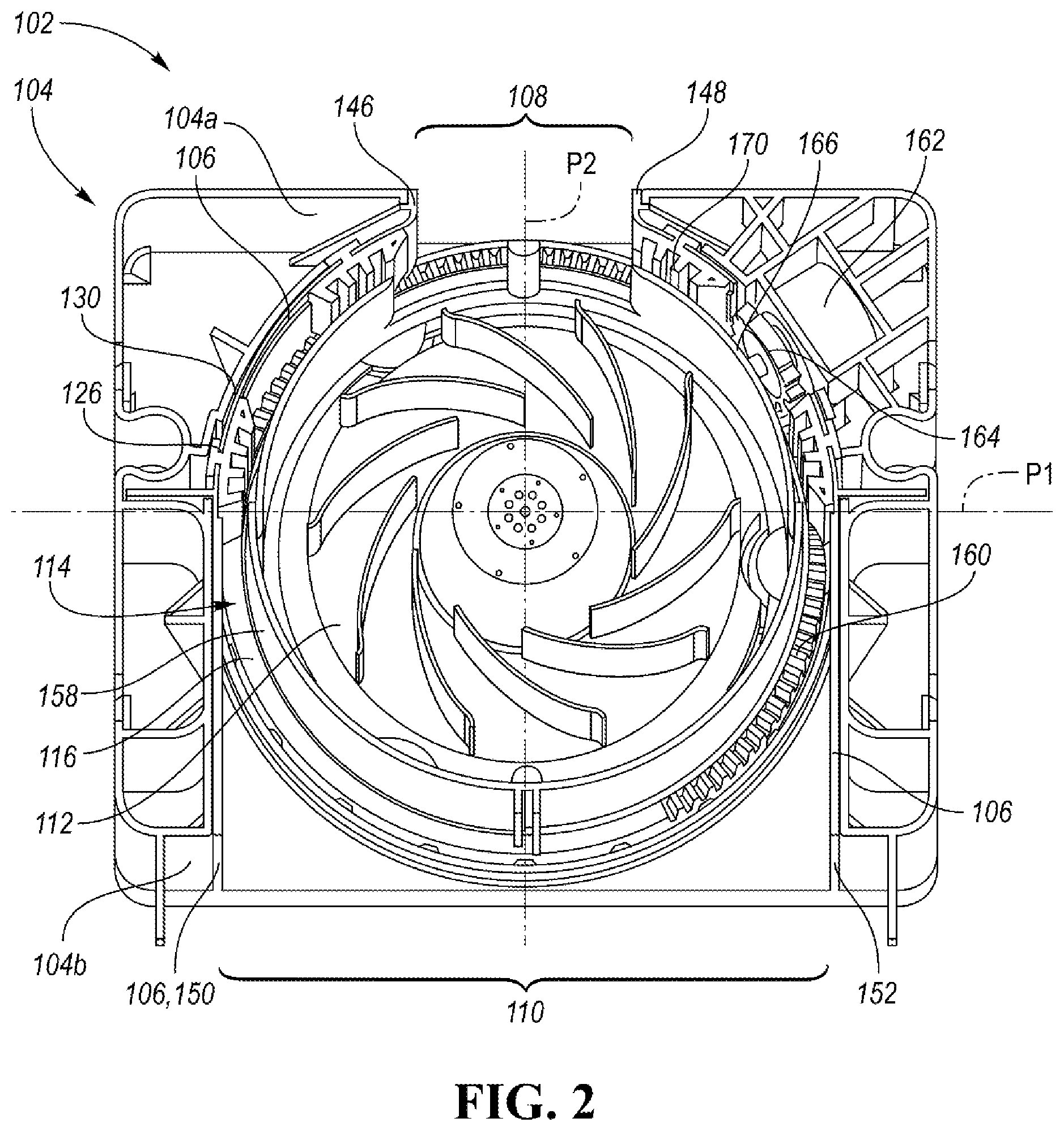 Patent US12098878 Figure 2 – Appliance fan assembly