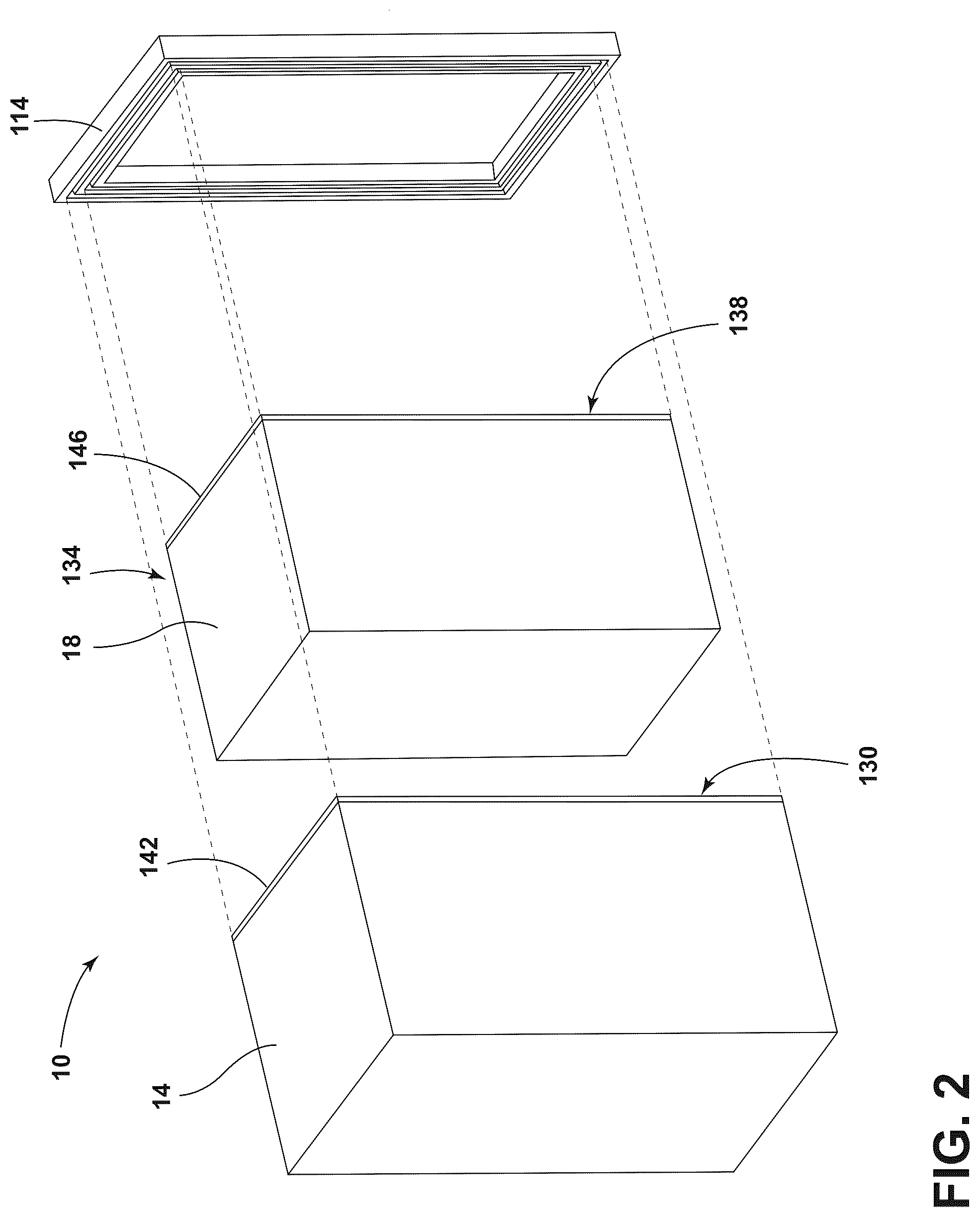 Patent US12098879 Figure 2 – Support assembly for appliance