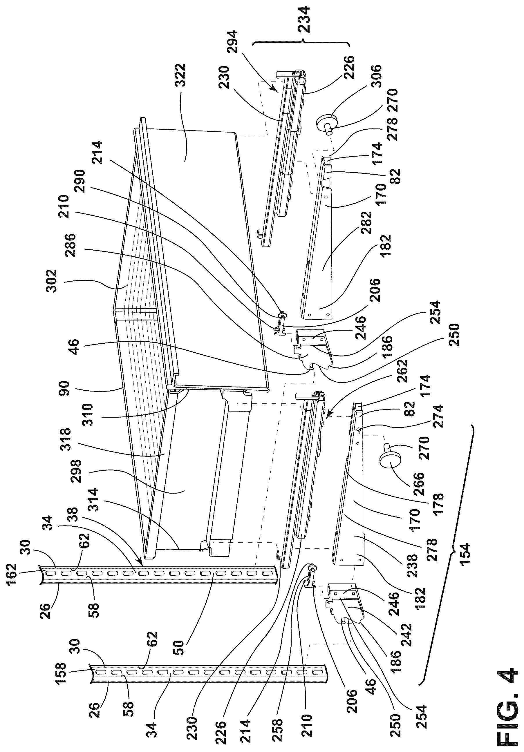 Patent US12098879 Figure 4 – Support assembly for appliance