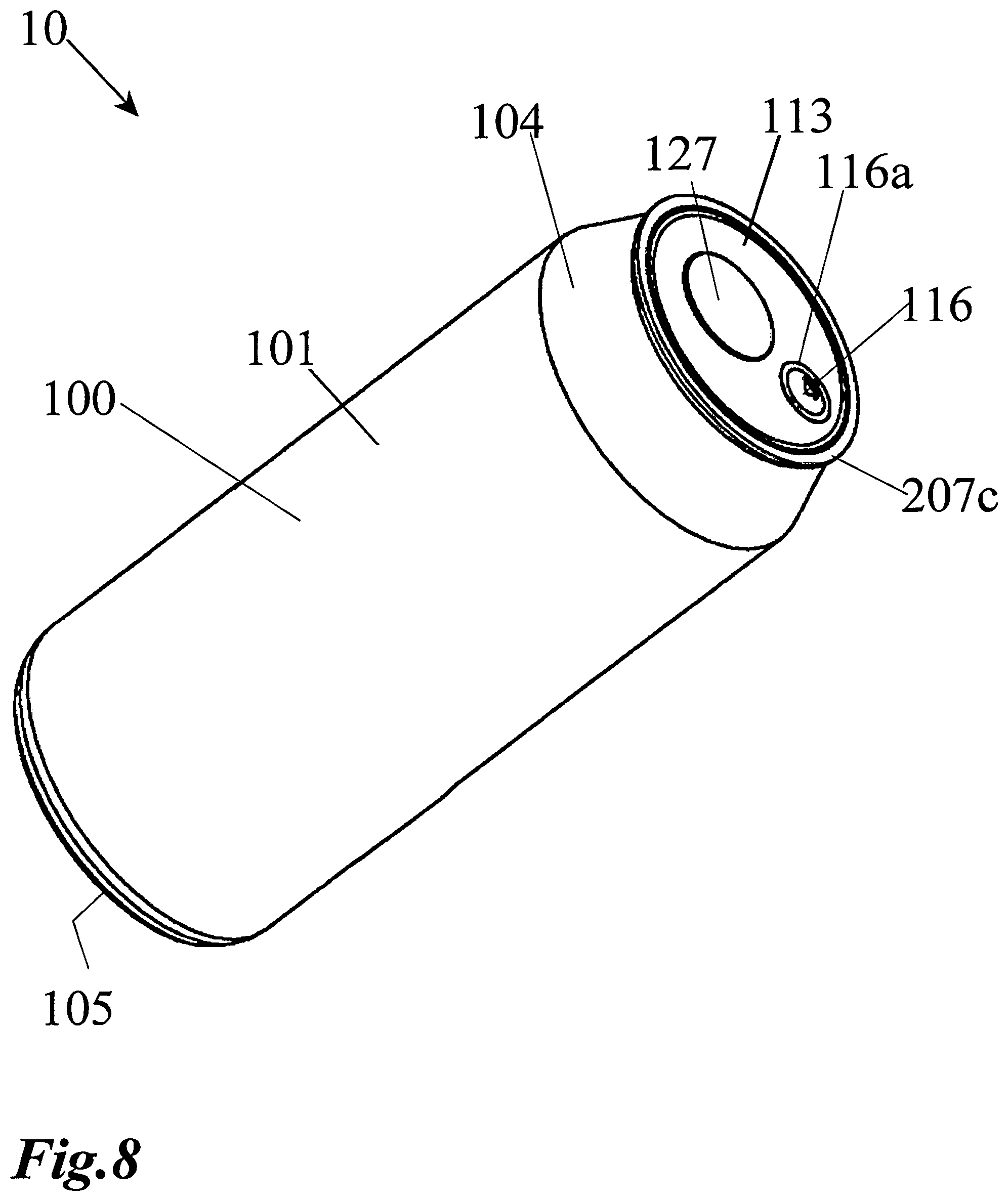 Patent US12098880 Figure 8 – Apparatus for chilling beverages and other food products and process of manufacture