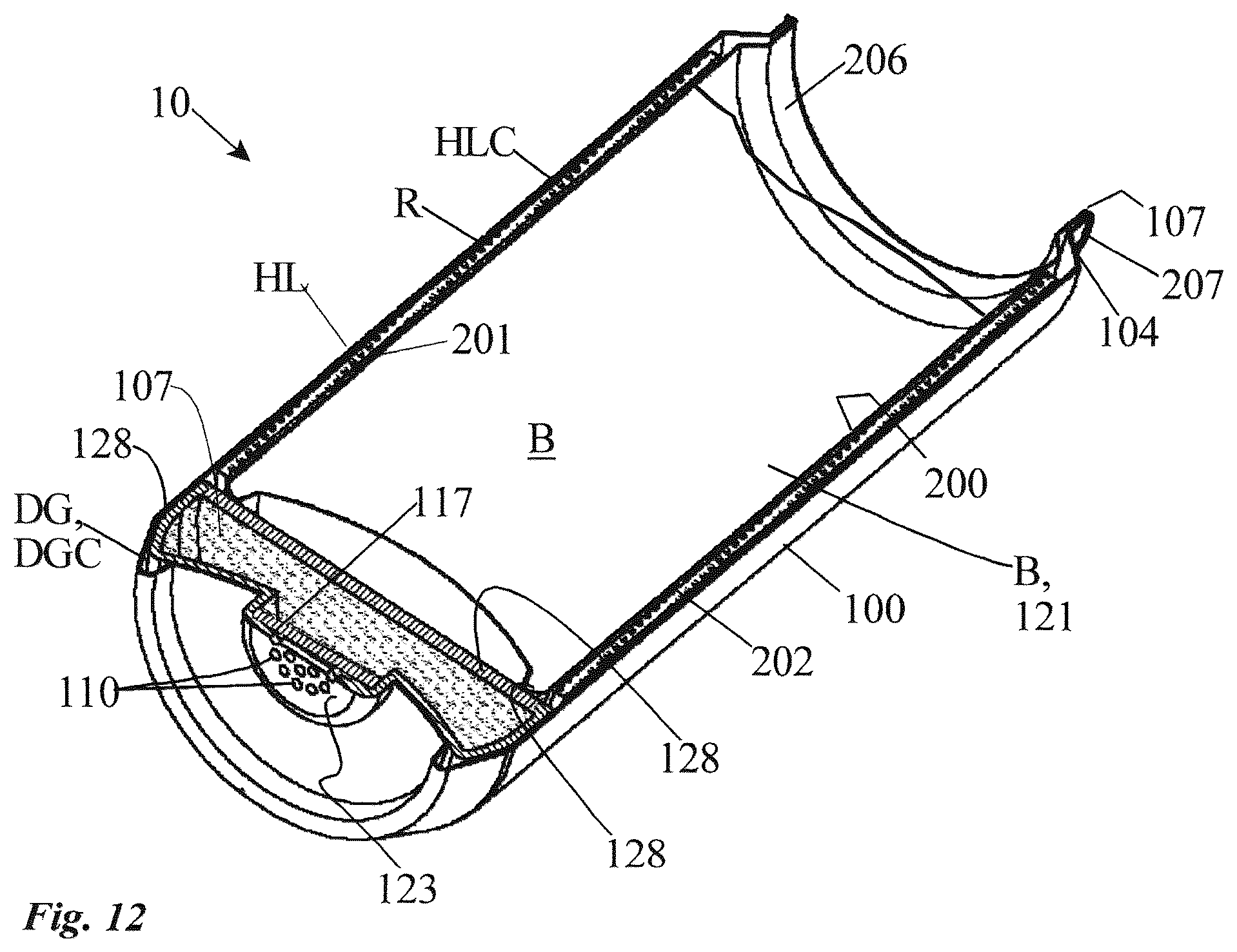 Patent US12098880 Figure 12 – Apparatus for chilling beverages and other food products and process of manufacture