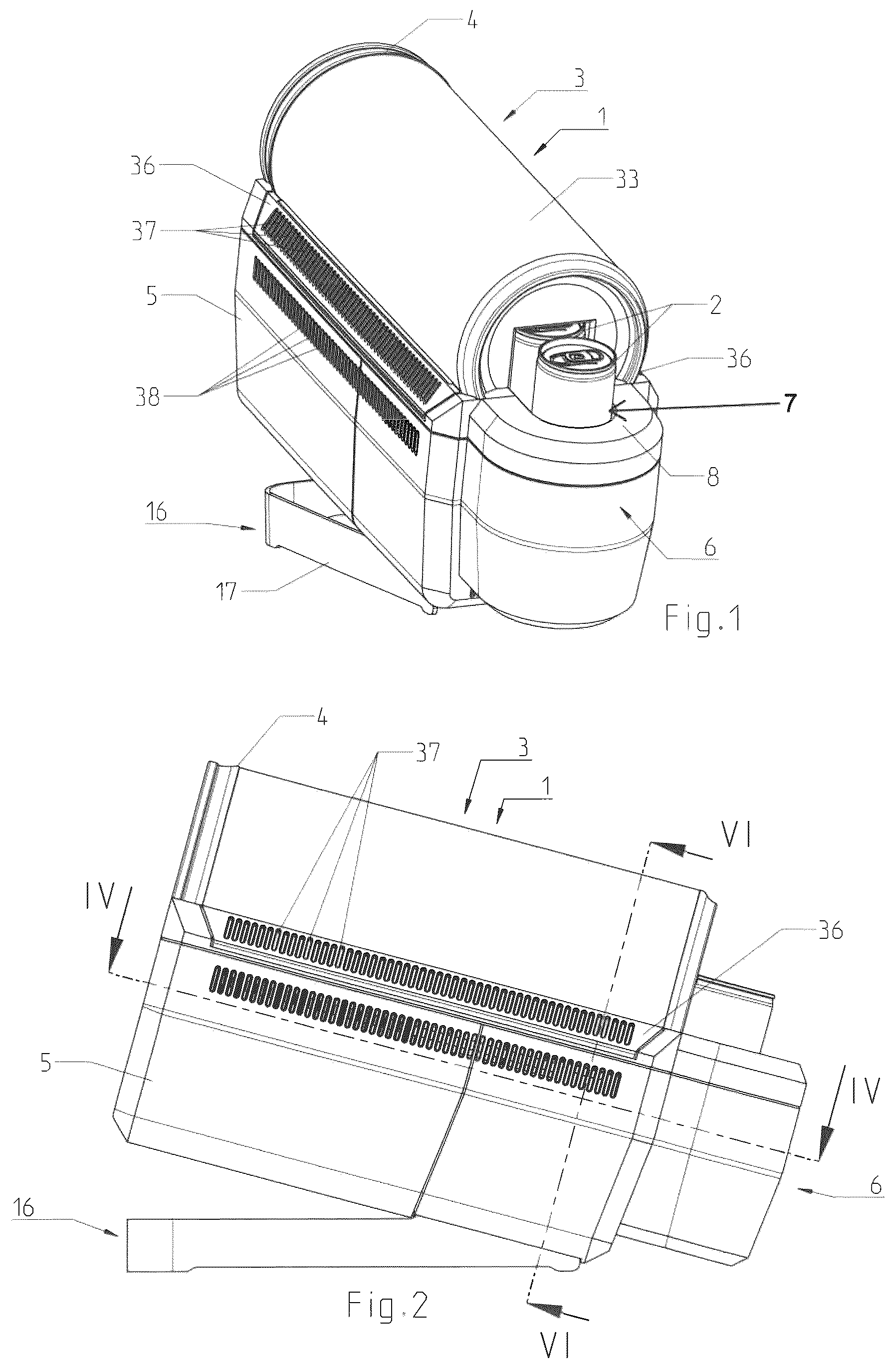Patent US12098881 Figure 1 – Dispenser for dispensing elongate beverage containers