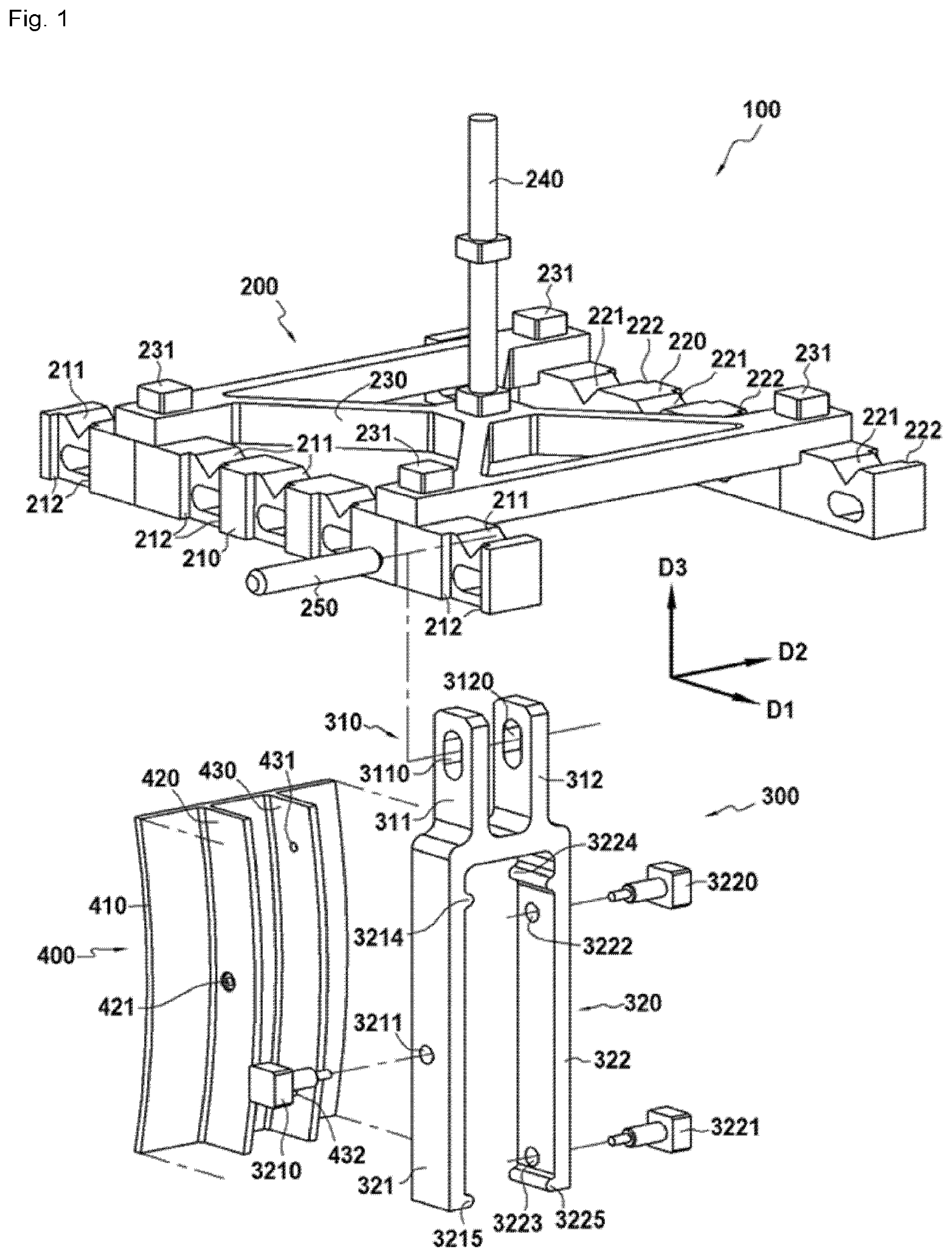 Patent US12098884 Figure 1 – Support tooling for porous preforms to be infiltrated and oven using such a tooling