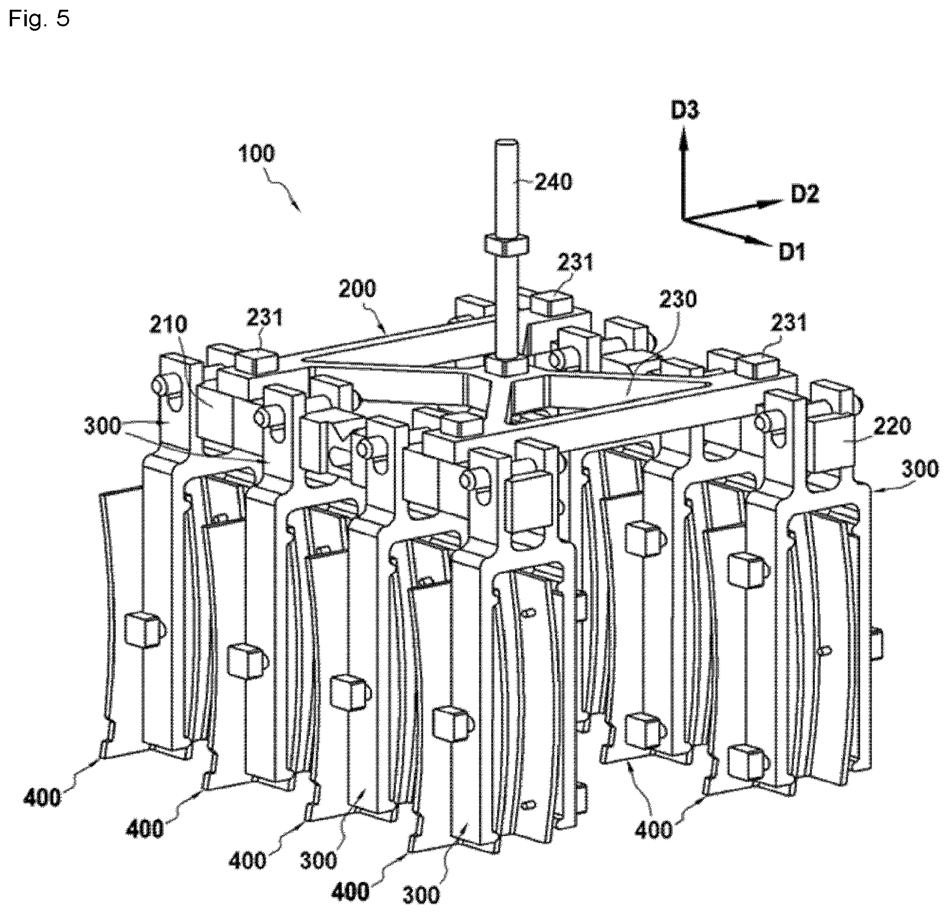 Patent US12098884 Figure 5 – Support tooling for porous preforms to be infiltrated and oven using such a tooling