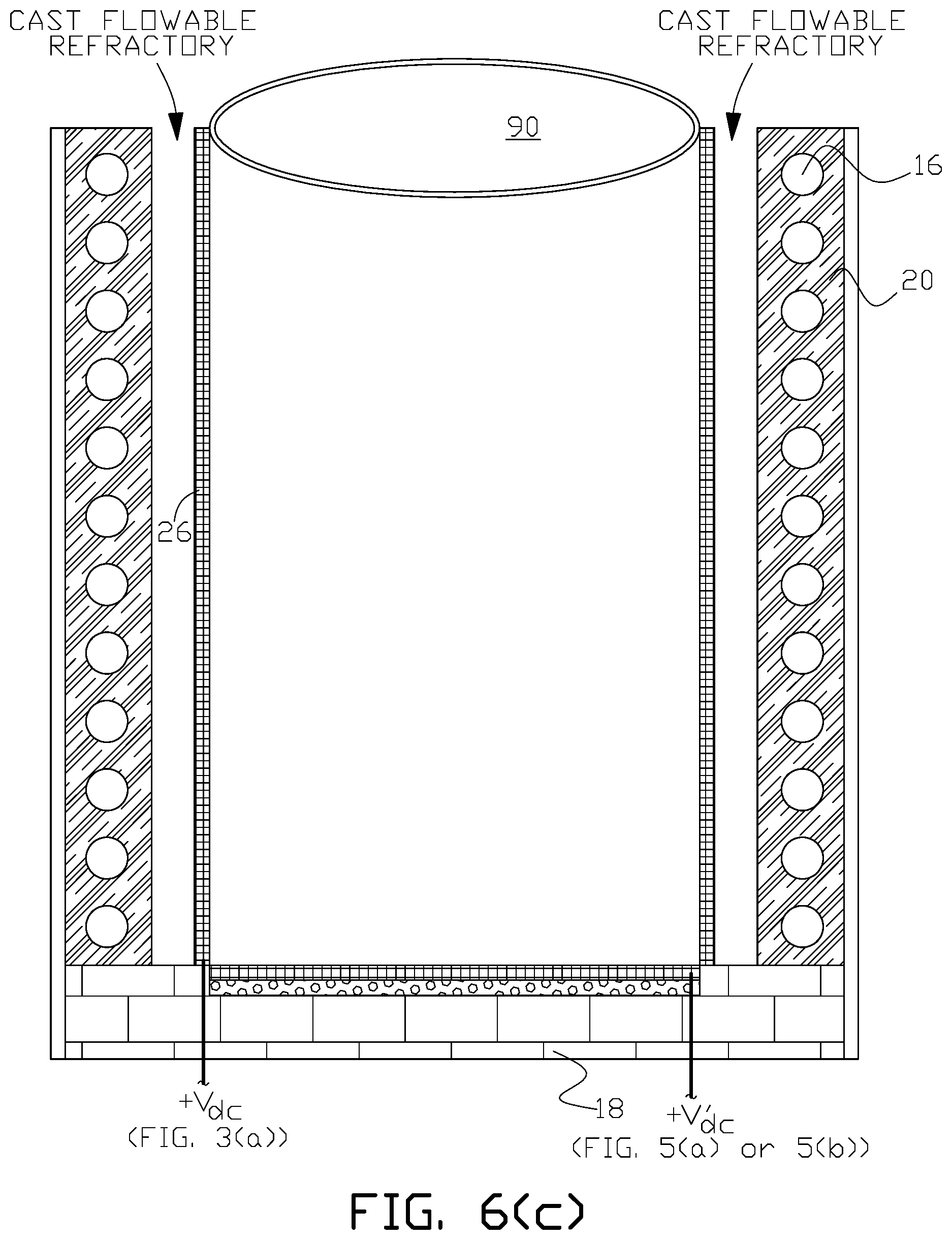 Patent US12098886 Figure 8 – Electric induction furnace with lining wear detection system