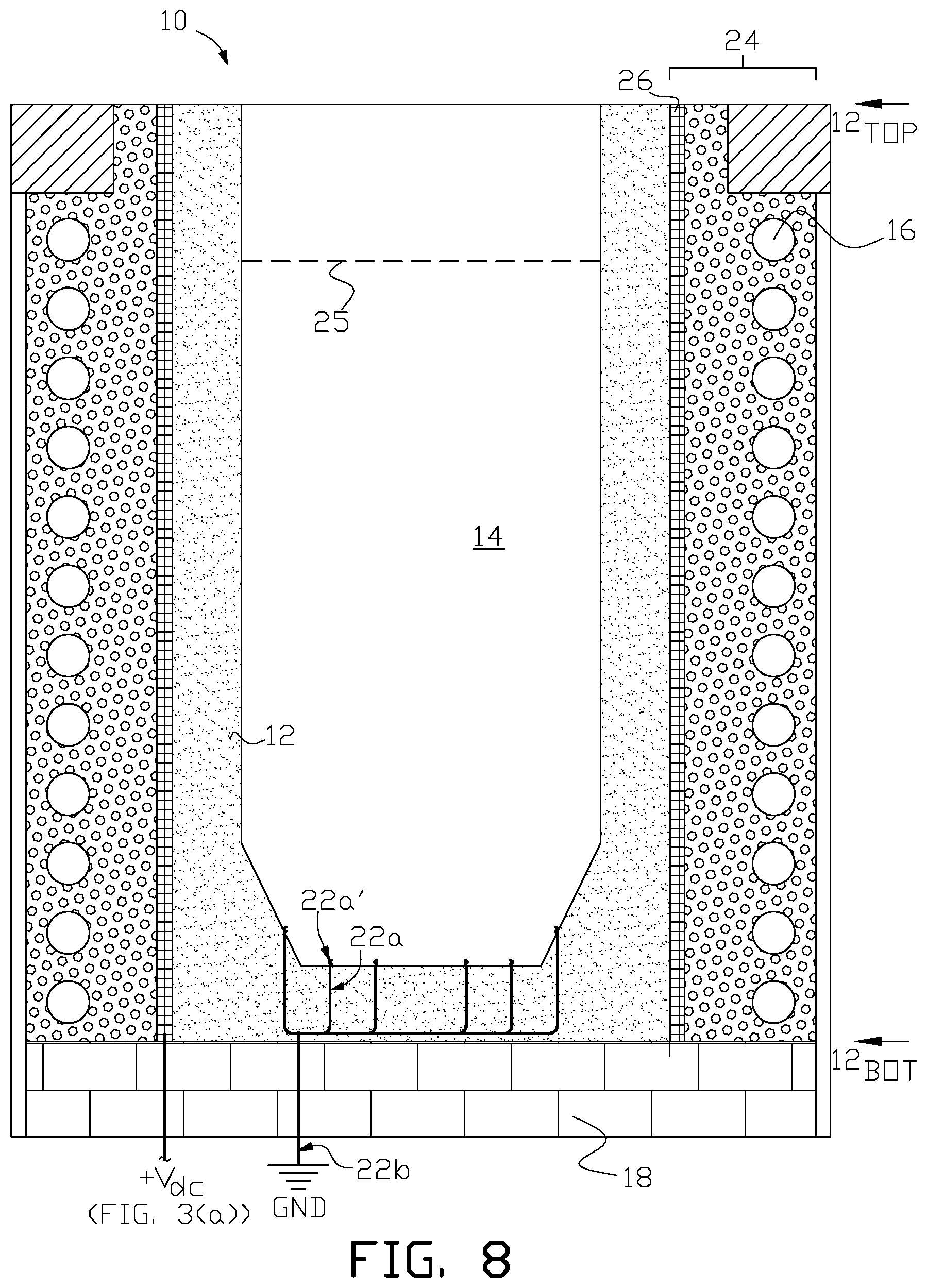 Patent US12098886 Figure 13 – Electric induction furnace with lining wear detection system