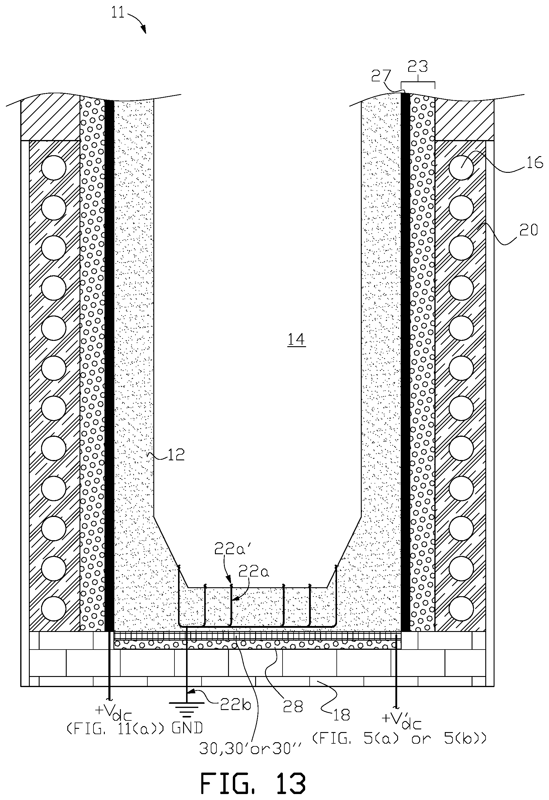 Patent US12098886 Figure 18 – Electric induction furnace with lining wear detection system