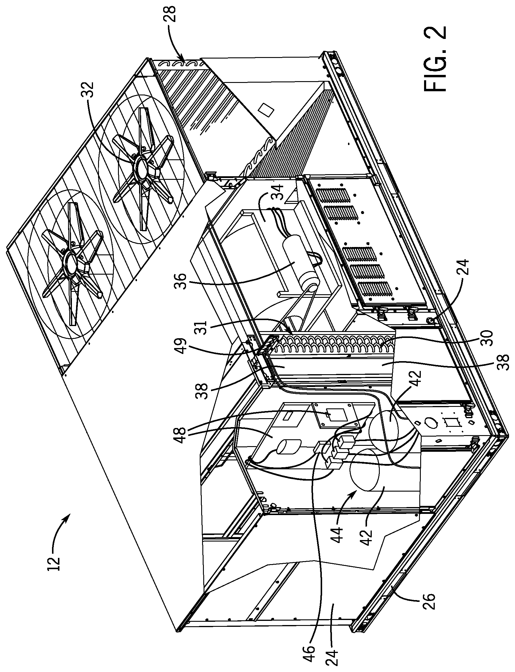 Patent US12098887 Figure 2 – Heat exchanger for HVAC unit