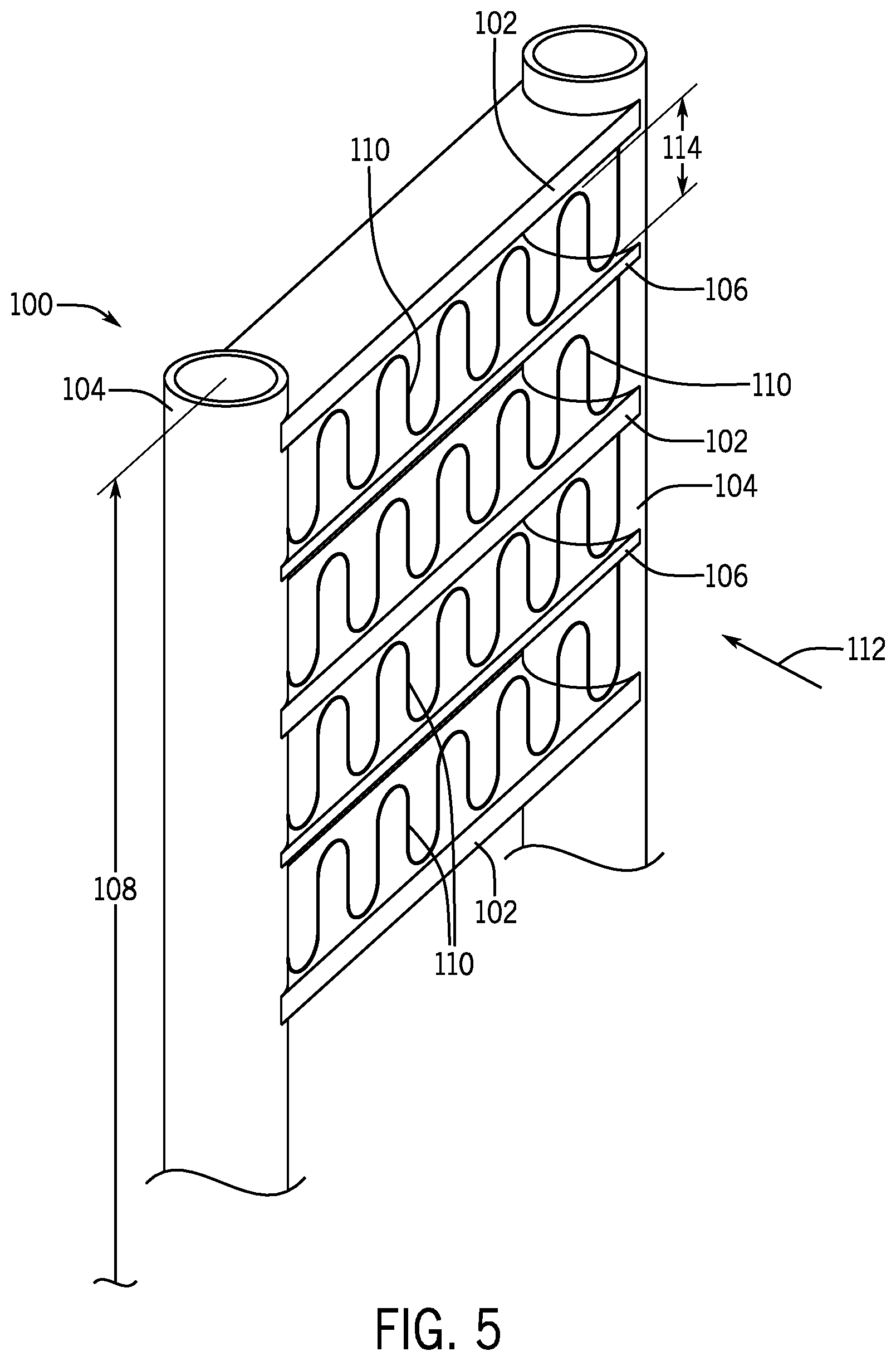 Patent US12098887 Figure 5 – Heat exchanger for HVAC unit