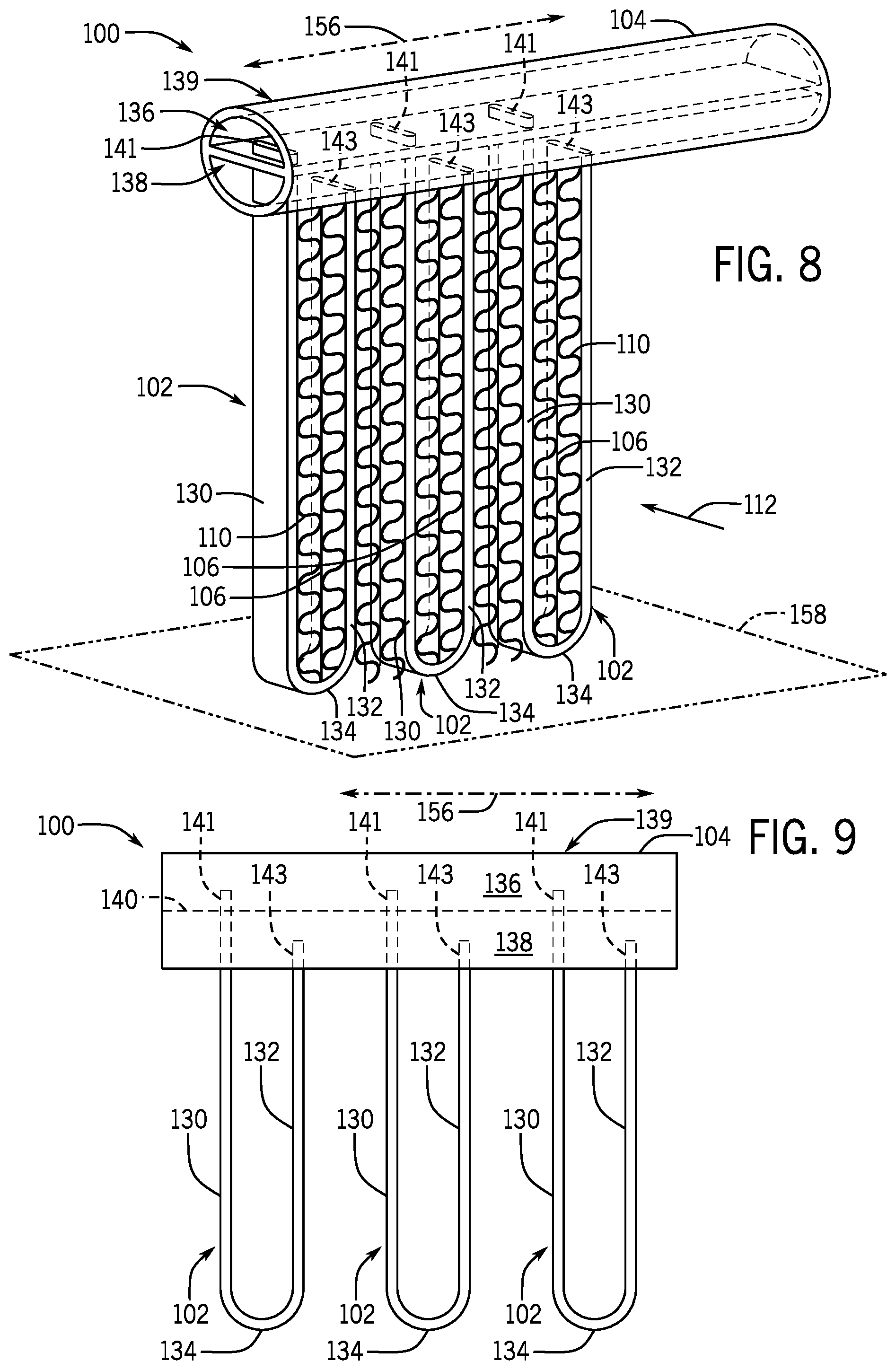 Patent US12098887 Figure 7 – Heat exchanger for HVAC unit