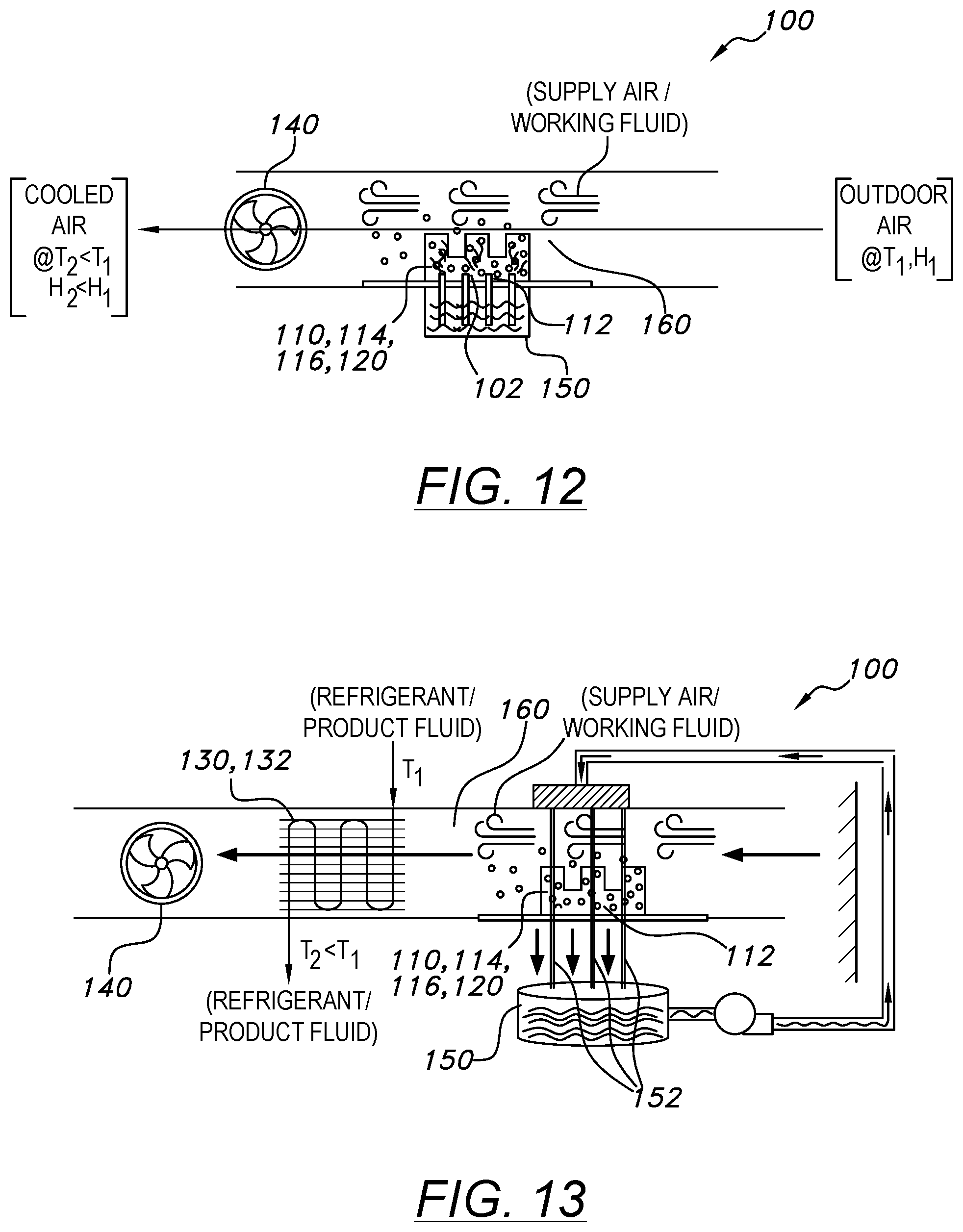 Patent US12098890 Figure 10 – Evaporative cooling system