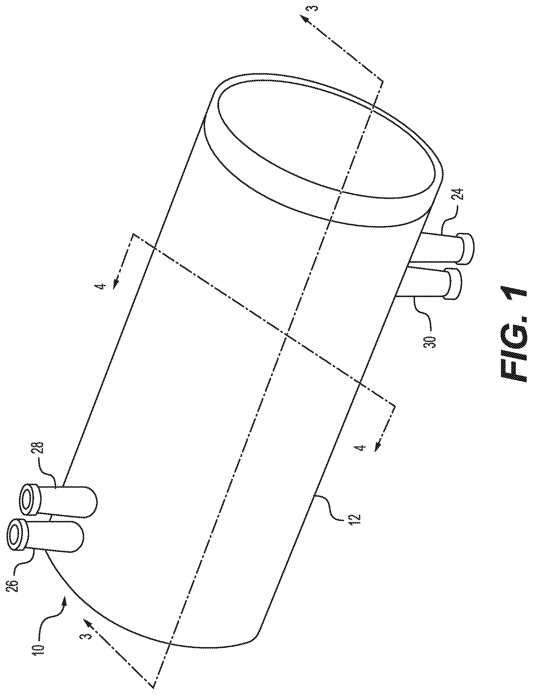 Patent US12098891 Figure 1 – Shell-and-tube heat exchanger with semicylindrical tubes