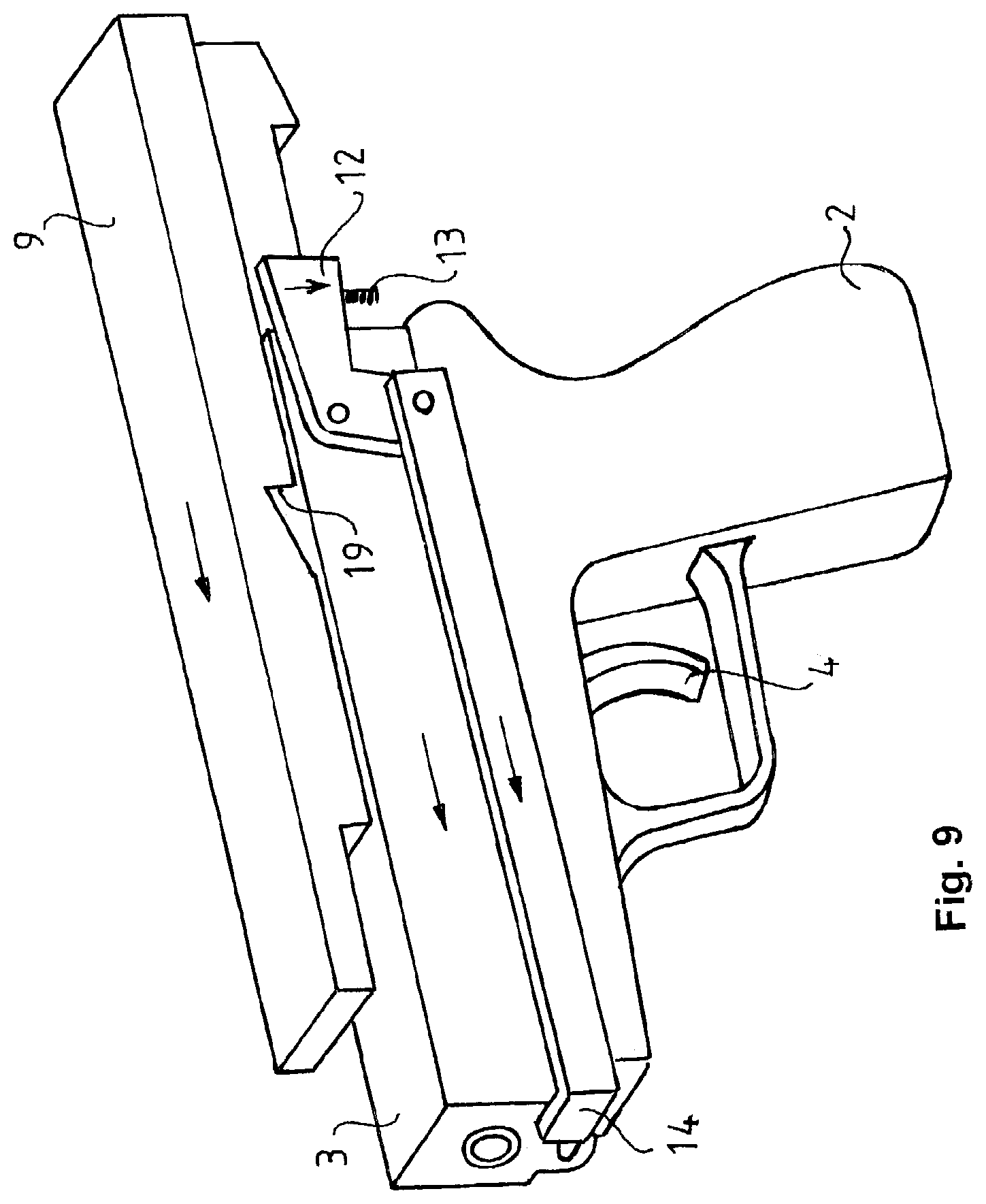 Patent US12098895 Figure 9 – Device for converting a semi-automatic self-loading gun to a full automatic weapon