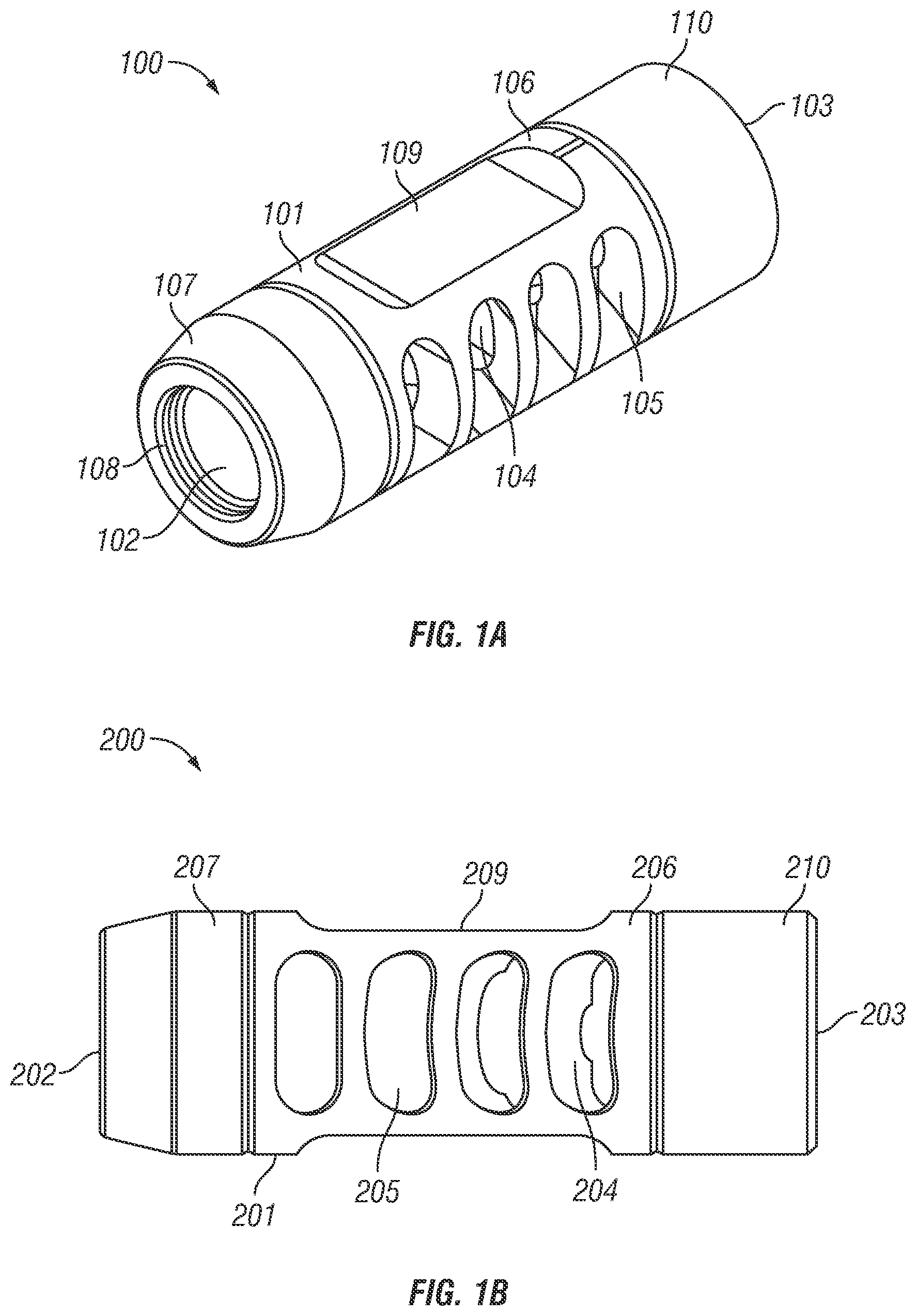 Patent US12098897 Figure 1 – Tuner attached to a muzzle brake or suppressor of a firearm