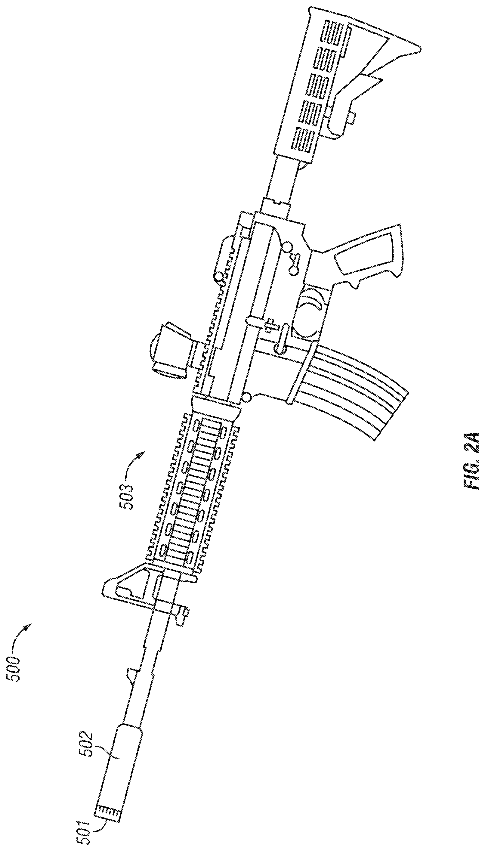 Patent US12098897 Figure 3 – Tuner attached to a muzzle brake or suppressor of a firearm