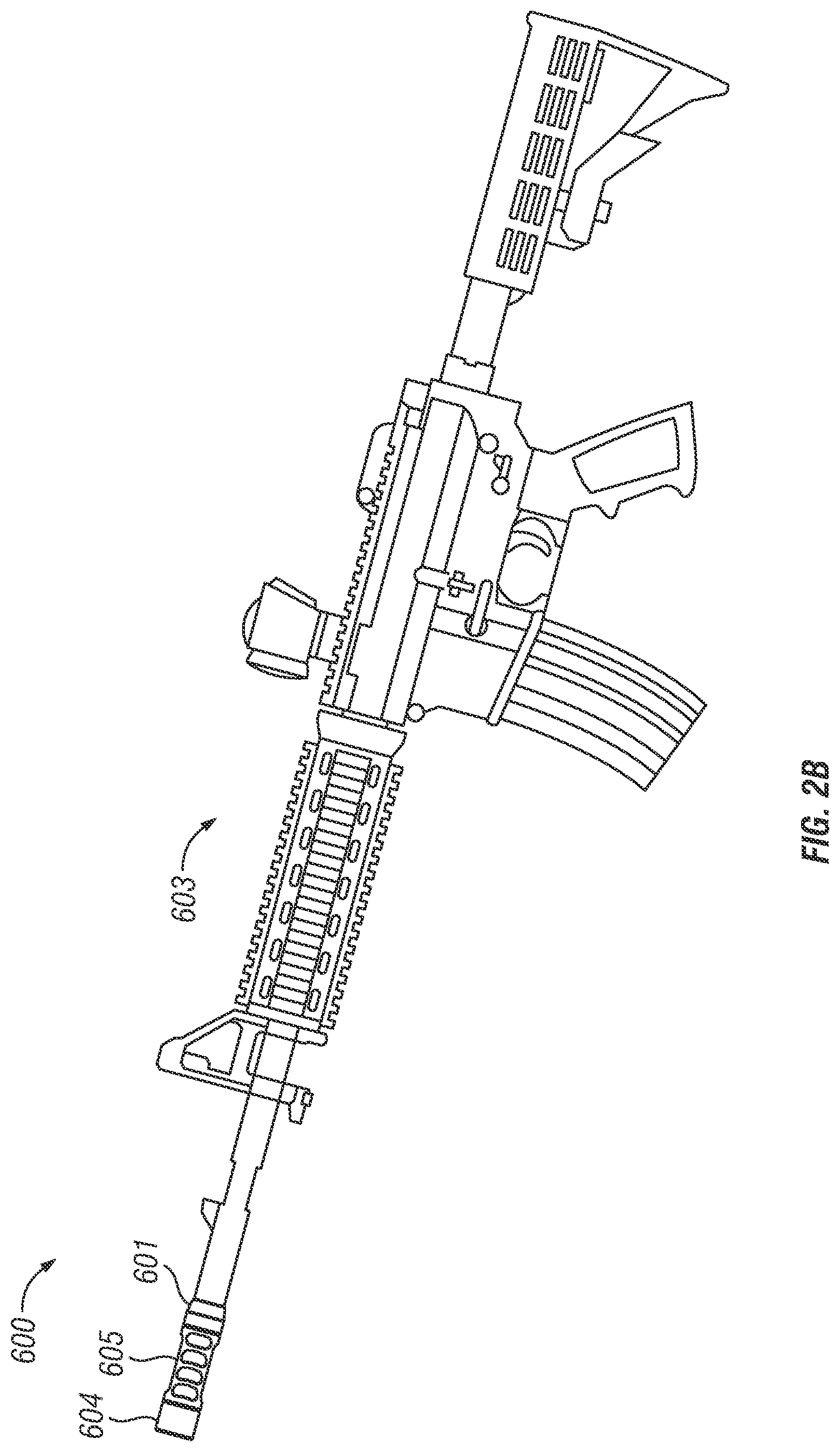 Patent US12098897 Figure 4 – Tuner attached to a muzzle brake or suppressor of a firearm