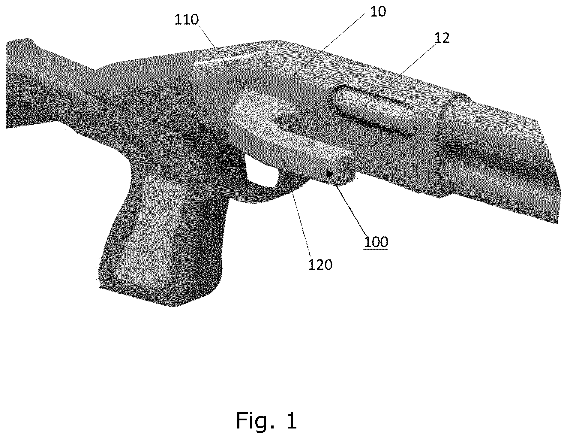 Patent US12098899 Figure 1 – Retainer for catching ejected cartridge cases from shotguns