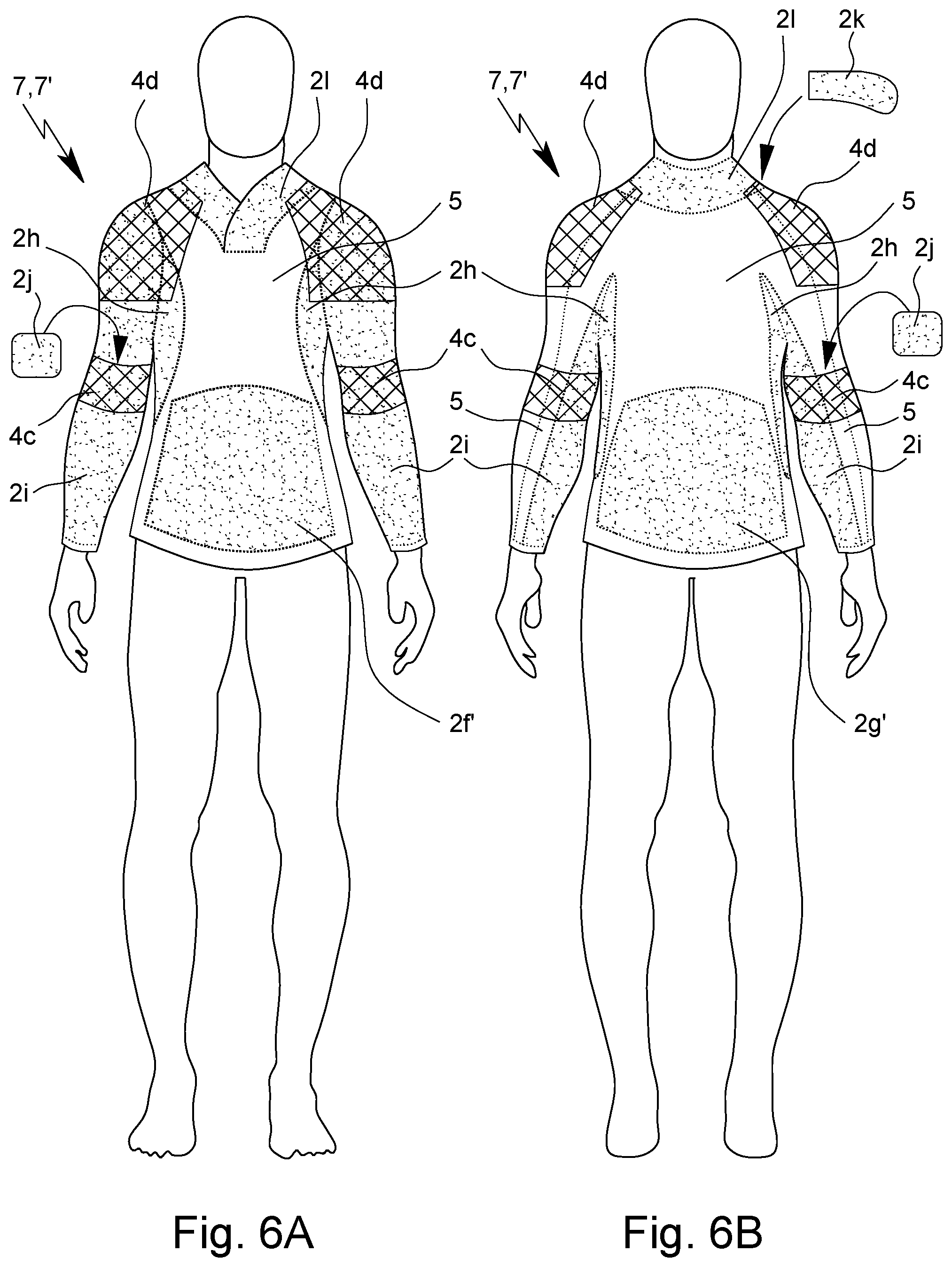 Patent US12098906 Figure 7 – Protective clothing unit having preferably textile fragment protection equipment