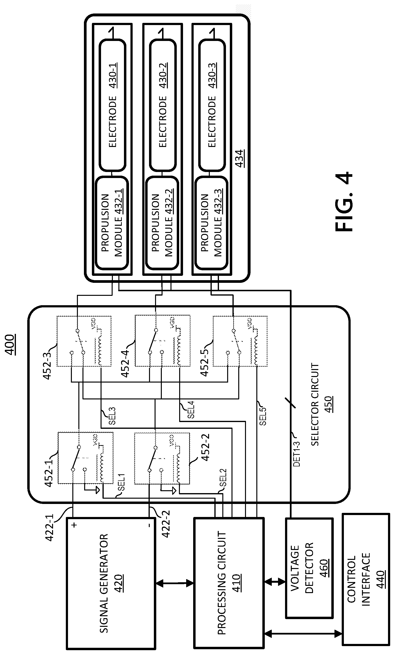 Patent US12098907 Figure 4 – Serial electrode deployment for conducted electrical weapon