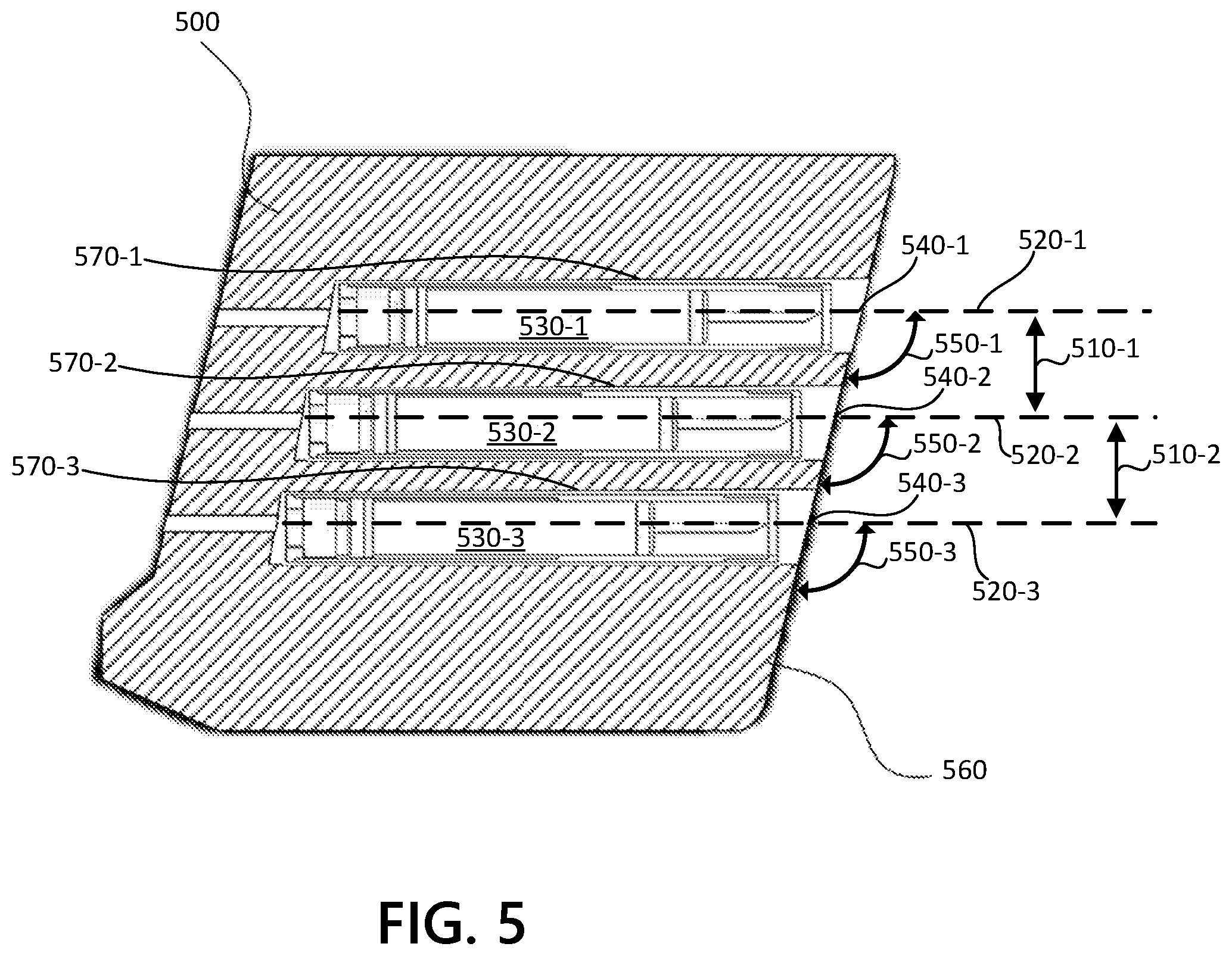 Patent US12098907 Figure 5 – Serial electrode deployment for conducted electrical weapon