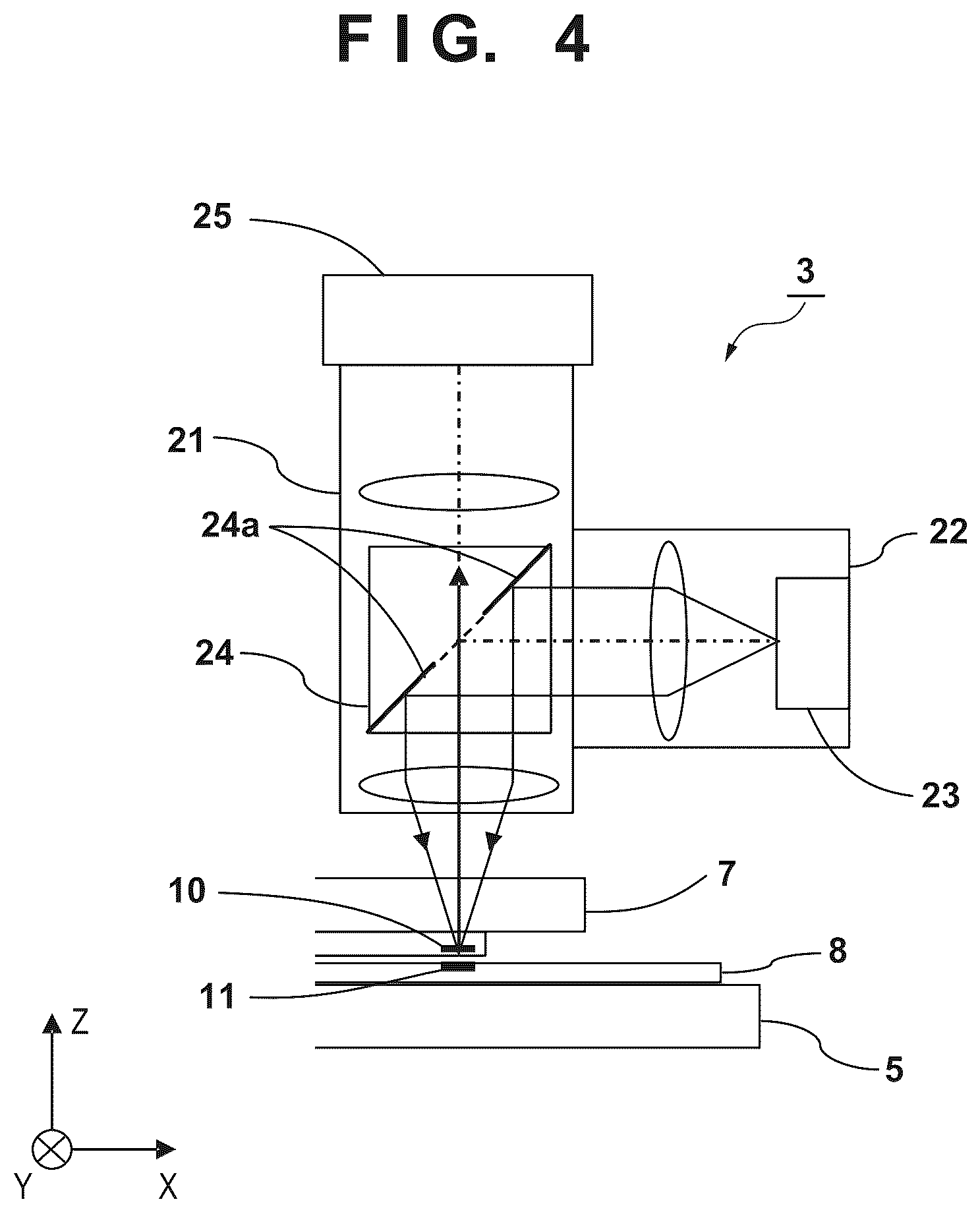 Patent US12098913 Figure 4 – Detector that detects relative positions of marks while blocking non-interference light