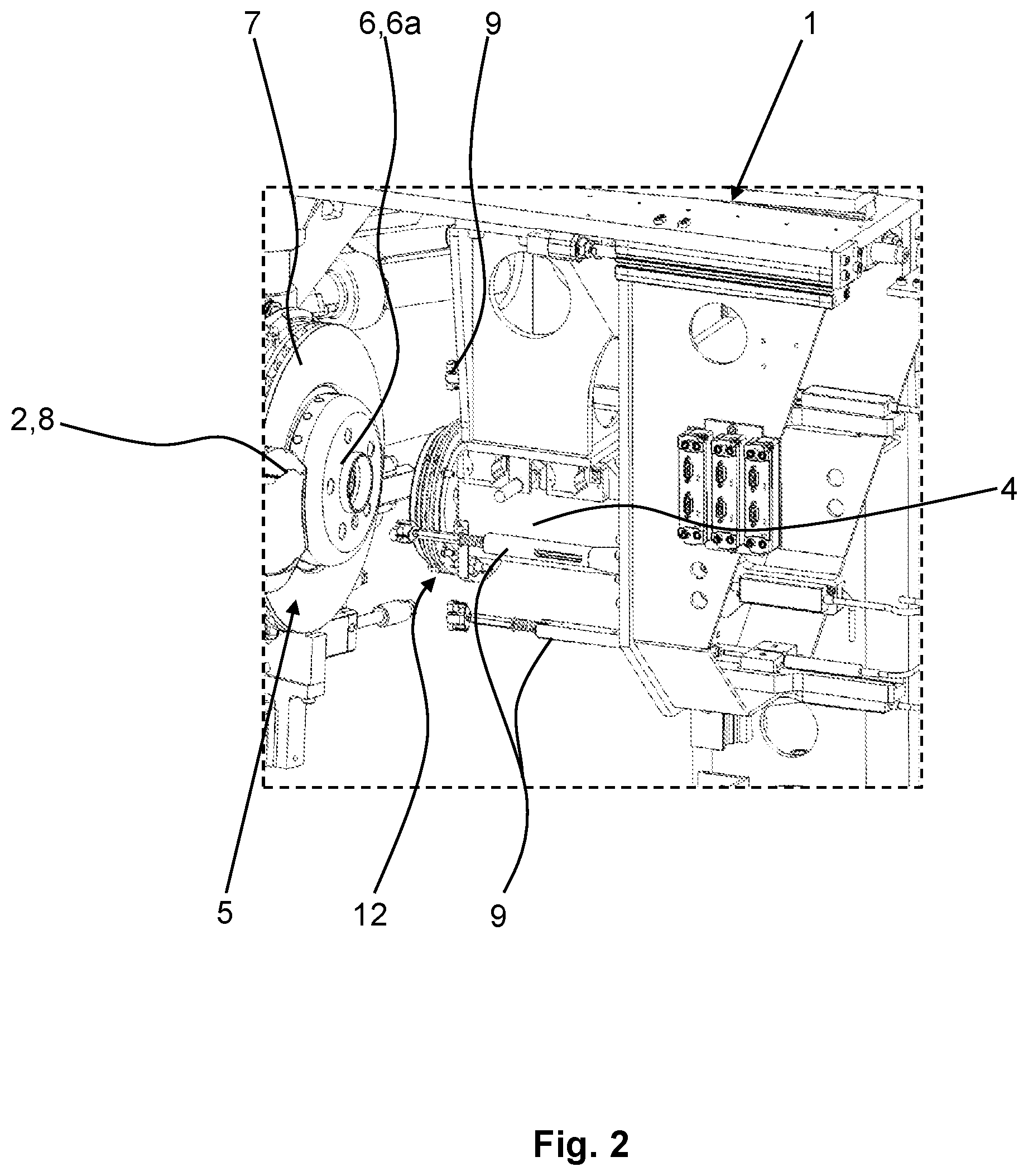 Patent US12098917 Figure 2 – Device for measuring the geometry of an axle of a motor vehicle