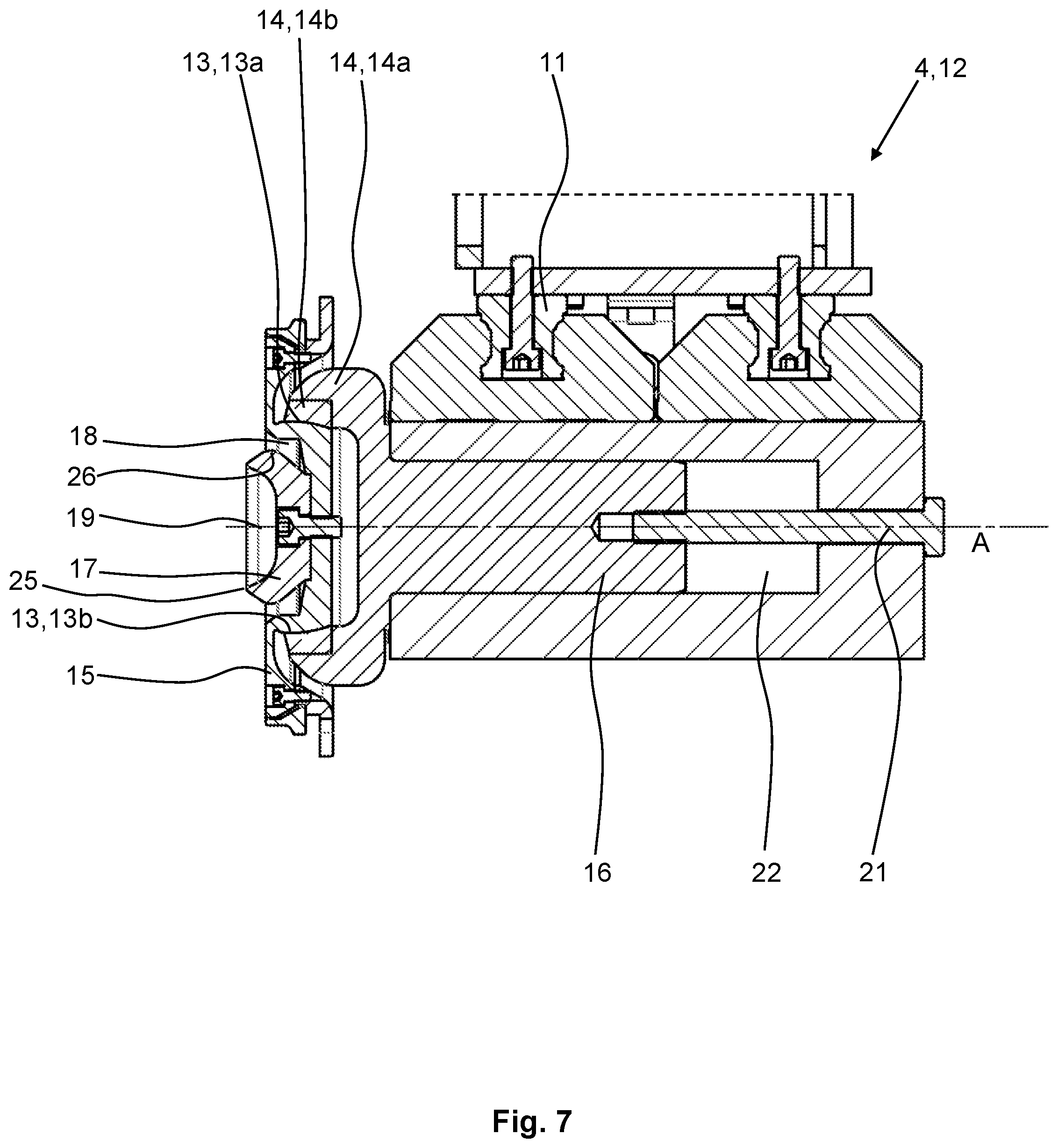 Patent US12098917 Figure 7 – Device for measuring the geometry of an axle of a motor vehicle
