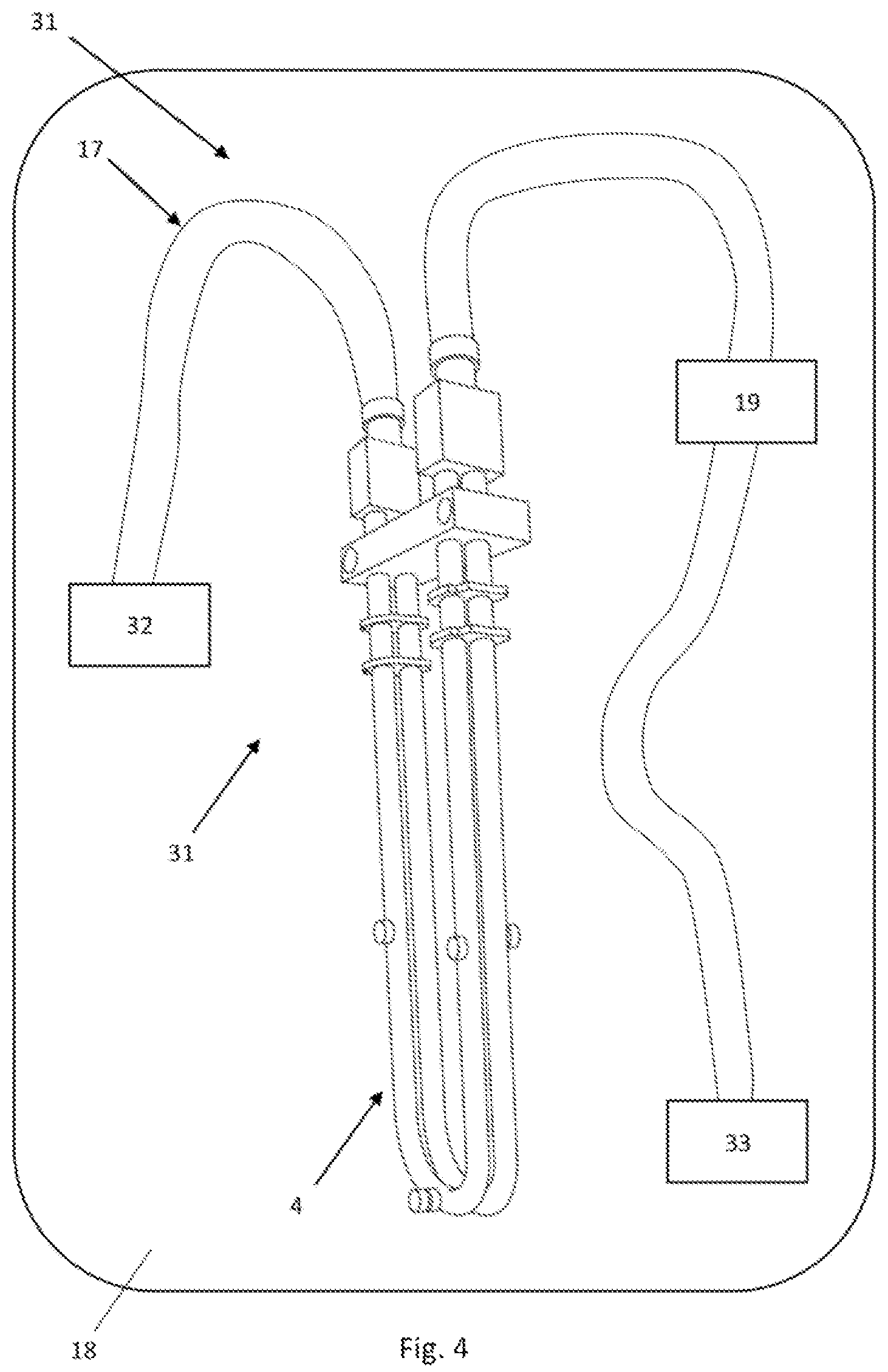 Patent US12098939 Figure 3 – Measuring tube arrangement and carrier unit of a measuring device for detecting a parameter of a flowable medium