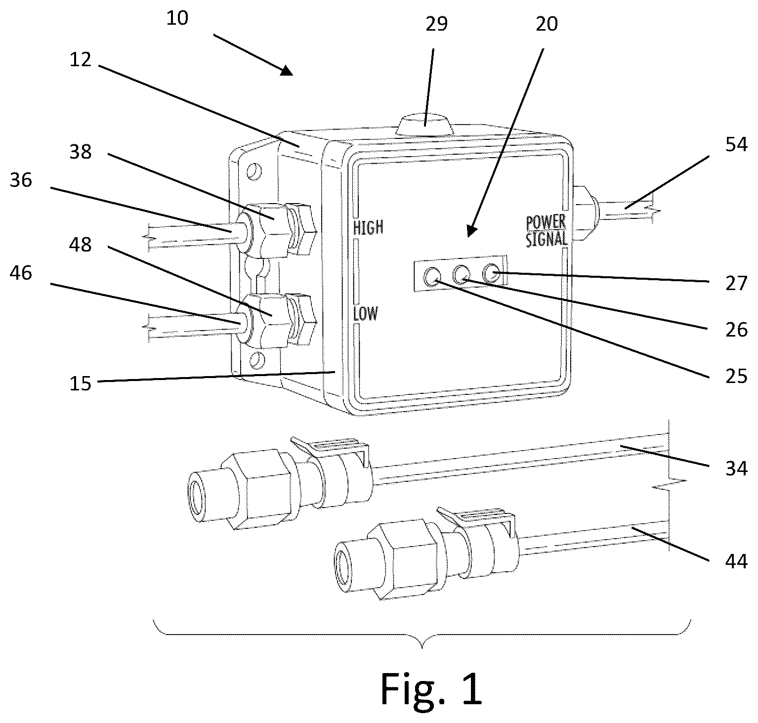 Patent US12098966 Figure 1 – Differential pressure monitor with a calibration process and system