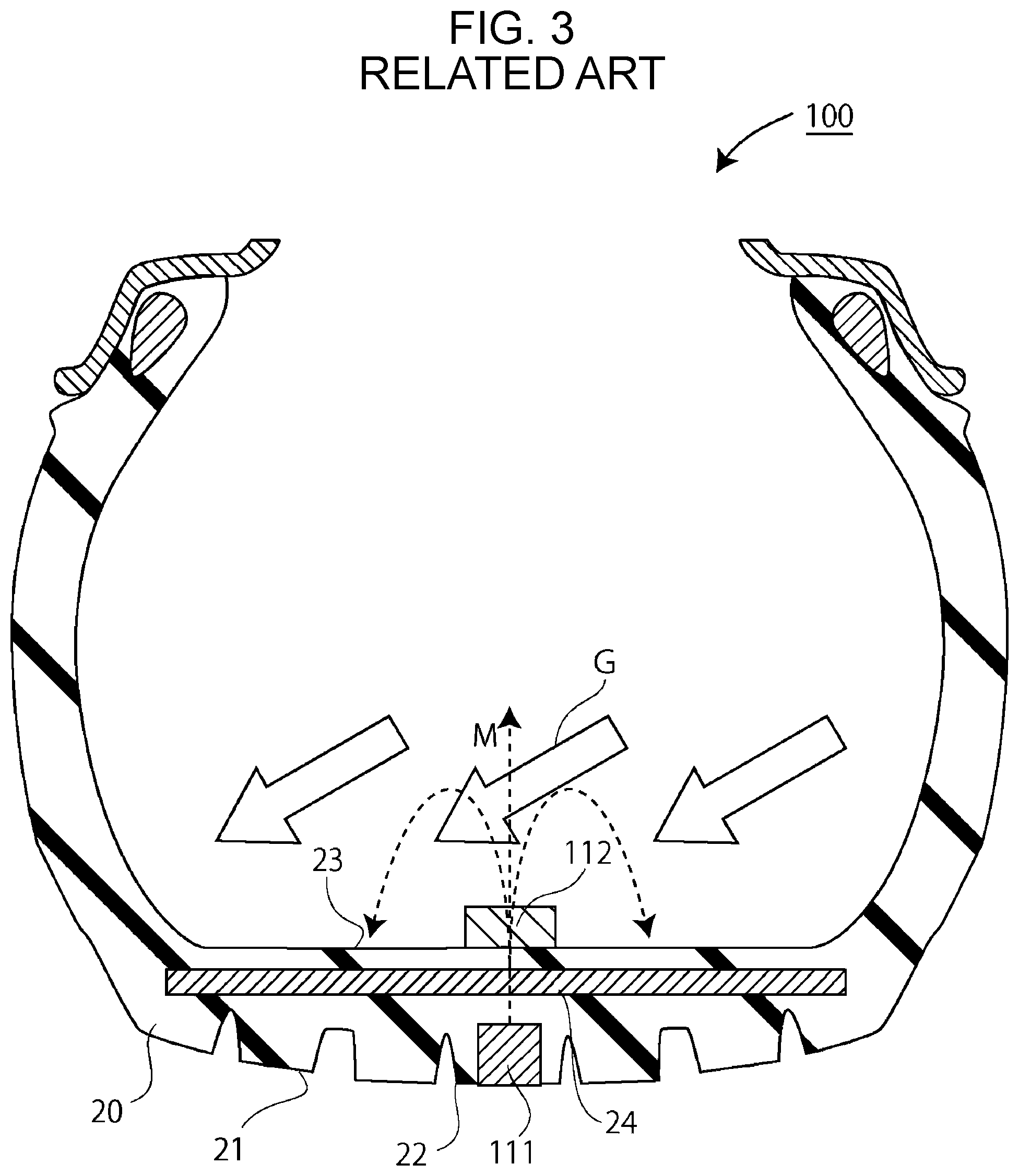 Patent US12098972 Figure 3 – Wear measurement device and wear measurement method for tire