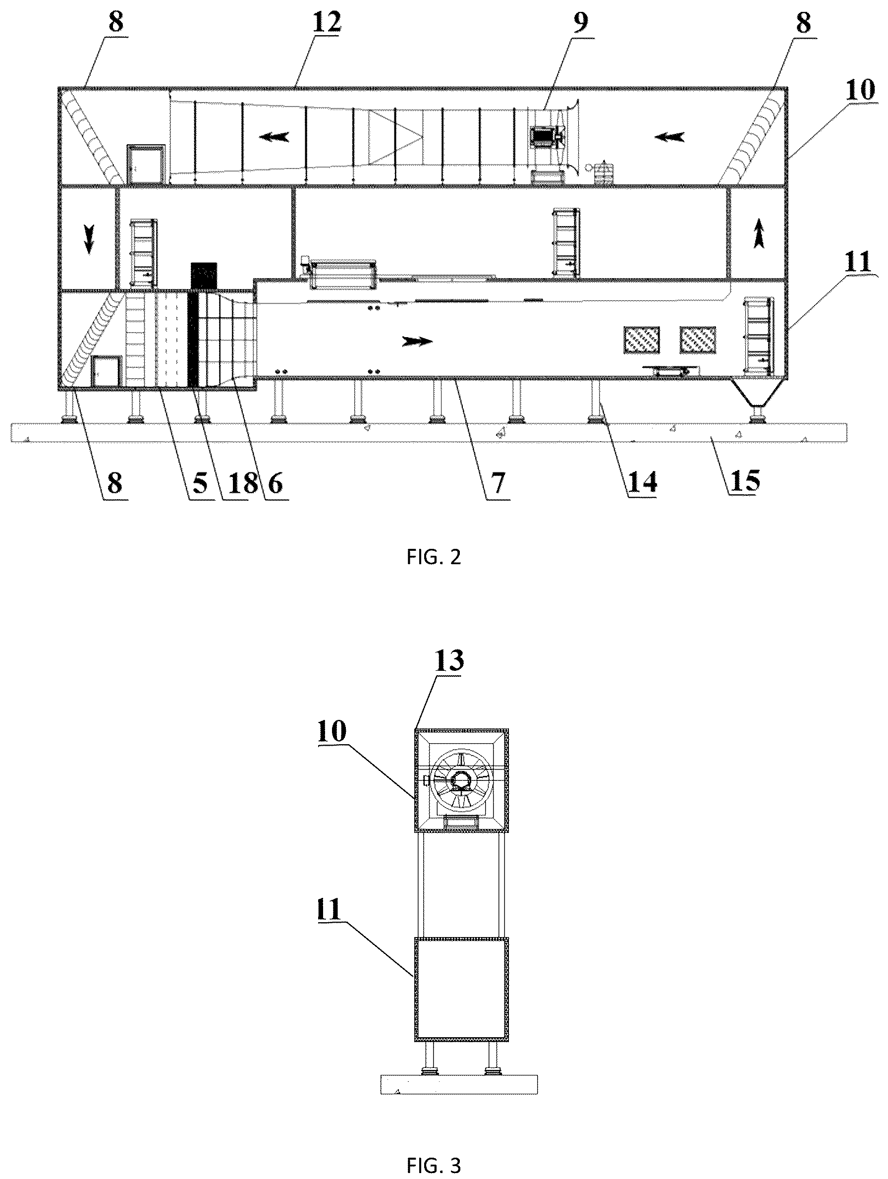 Patent US12098977 Figure 2 – Large-scale low-temperature controllable atmospheric boundary layer test system for wind and snow simulation