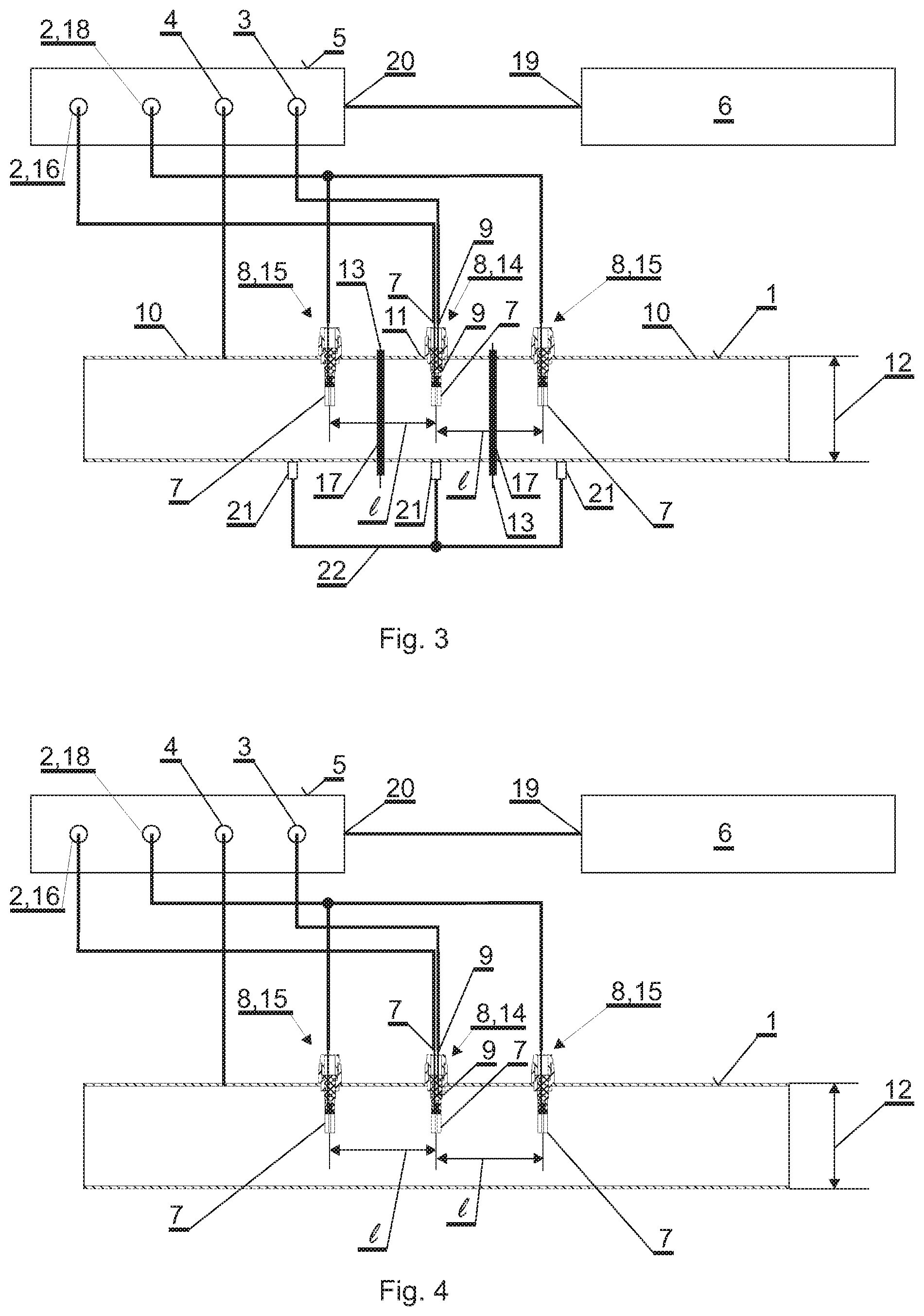 Patent US12098995 Figure 2 – Method and measuring arrangement for determining the internal corrosion rate of steel structures