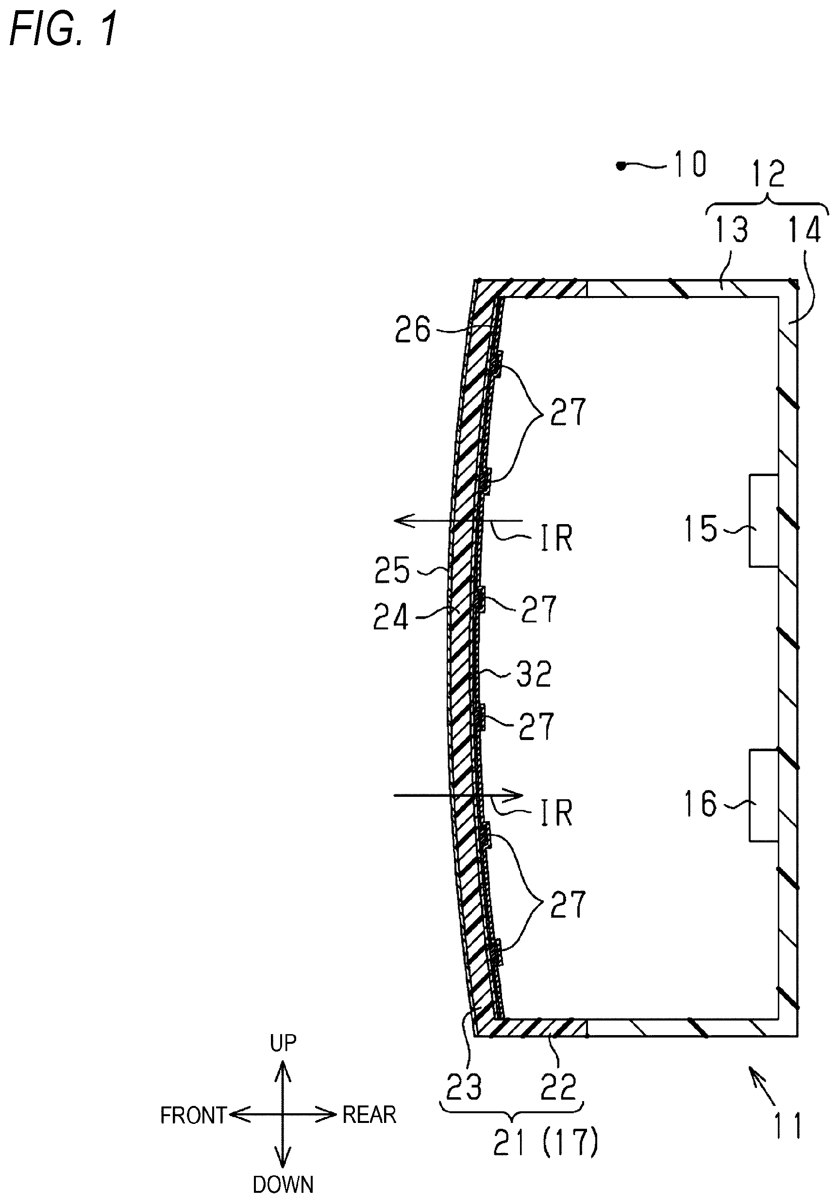 Patent US12098999 Figure 1 – Electromagnetic wave sensor cover