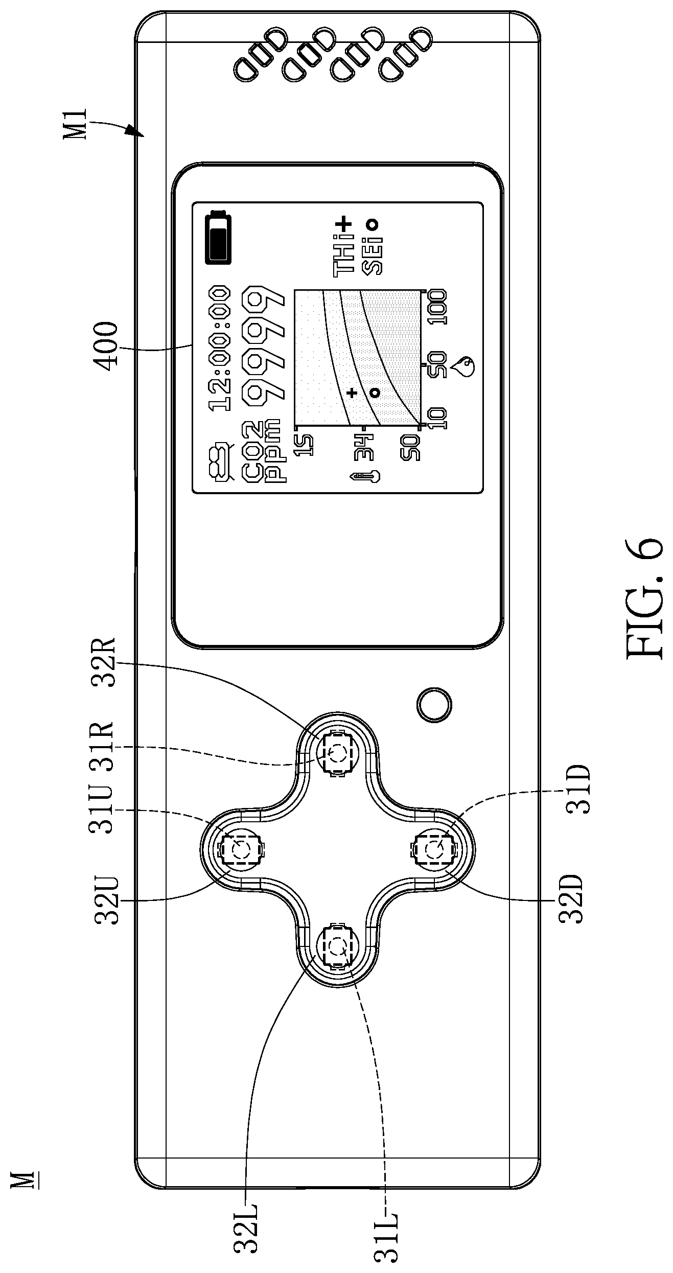 Patent US12099044 Figure 6 – Portable electronic device for use in different orientations