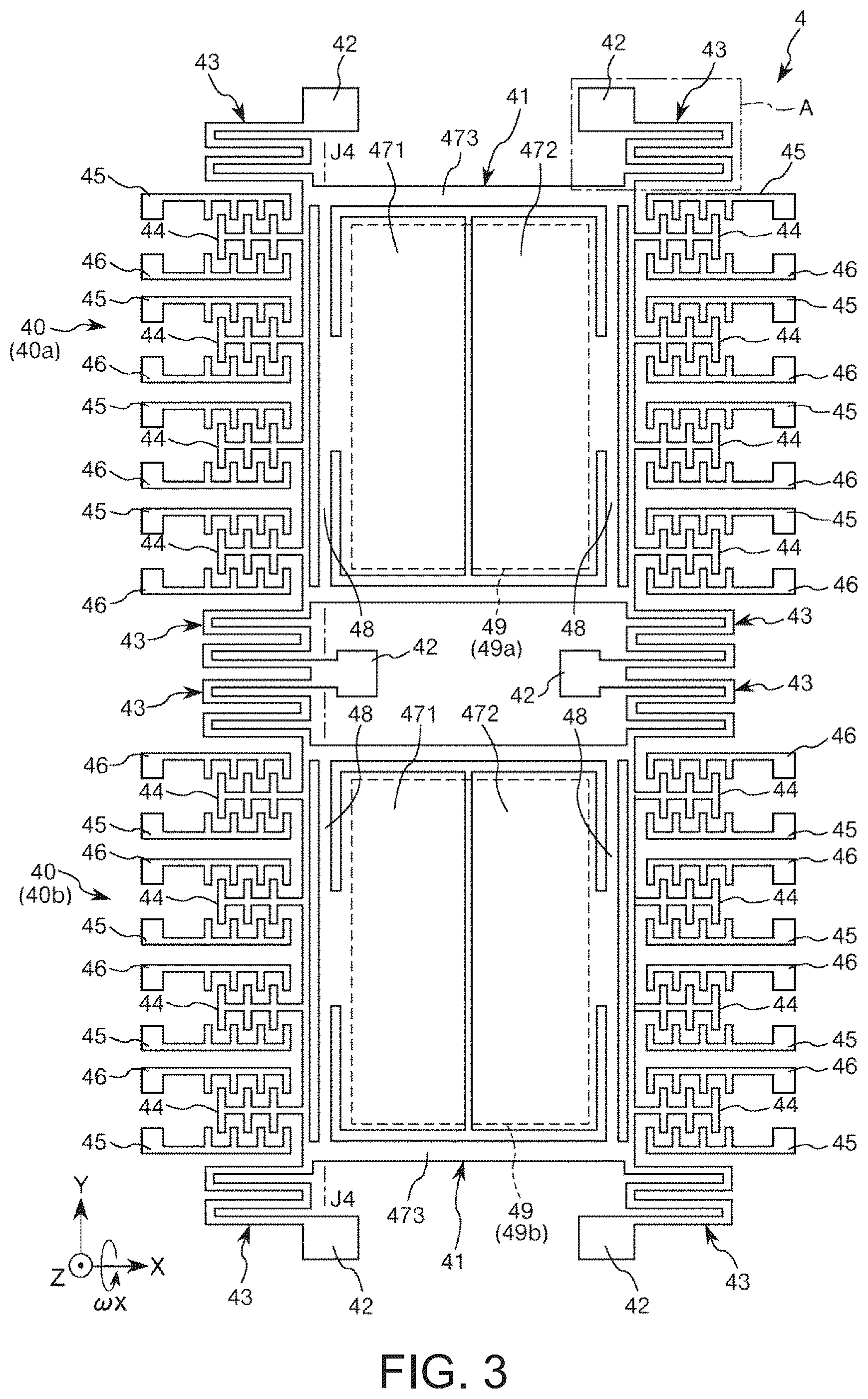 Patent US12099075 Figure 3 – Physical quantity sensor, composite sensor, inertial measurement unit, portable electronic apparatus, electronic apparatus, and vehicle