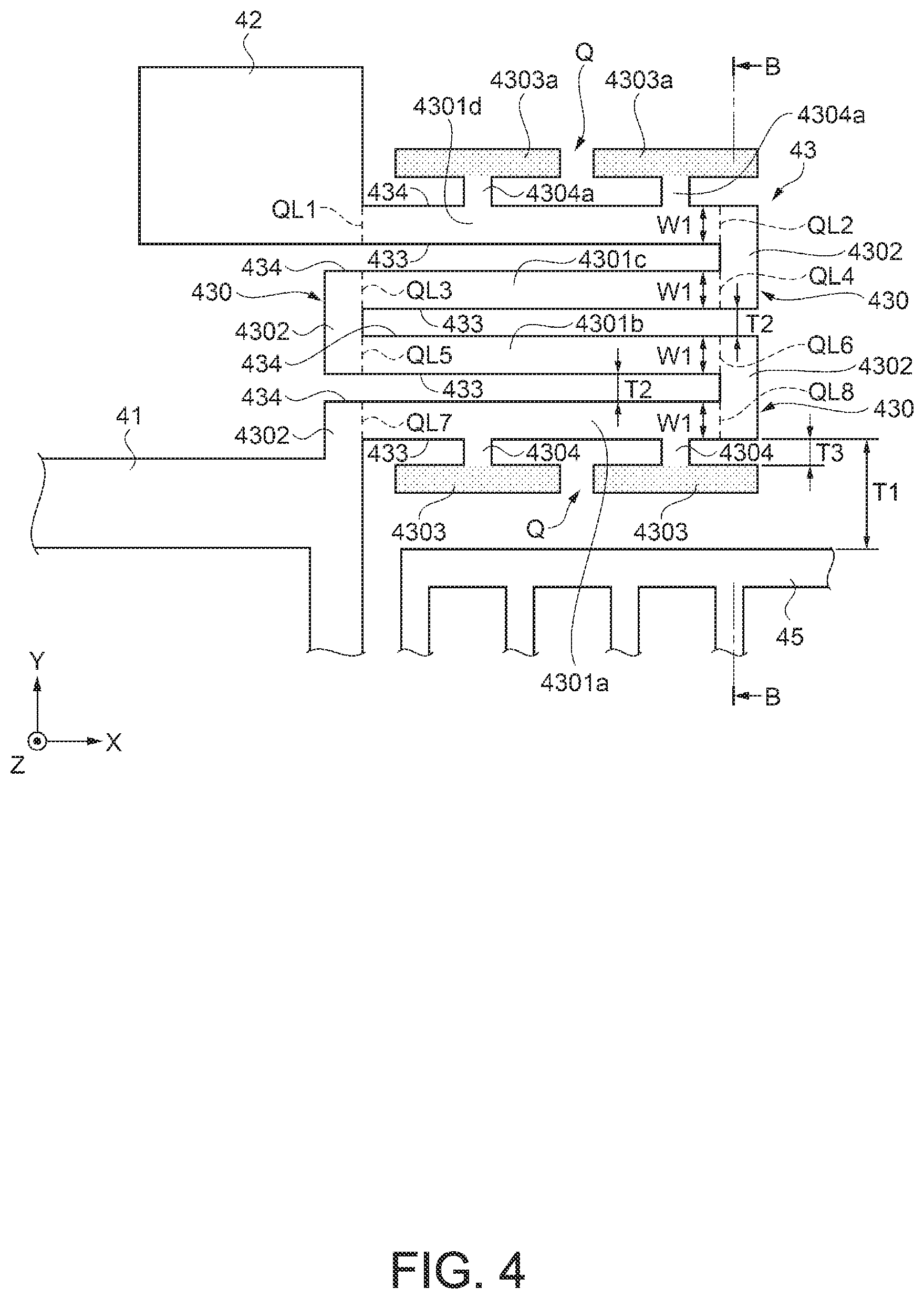 Patent US12099075 Figure 4 – Physical quantity sensor, composite sensor, inertial measurement unit, portable electronic apparatus, electronic apparatus, and vehicle