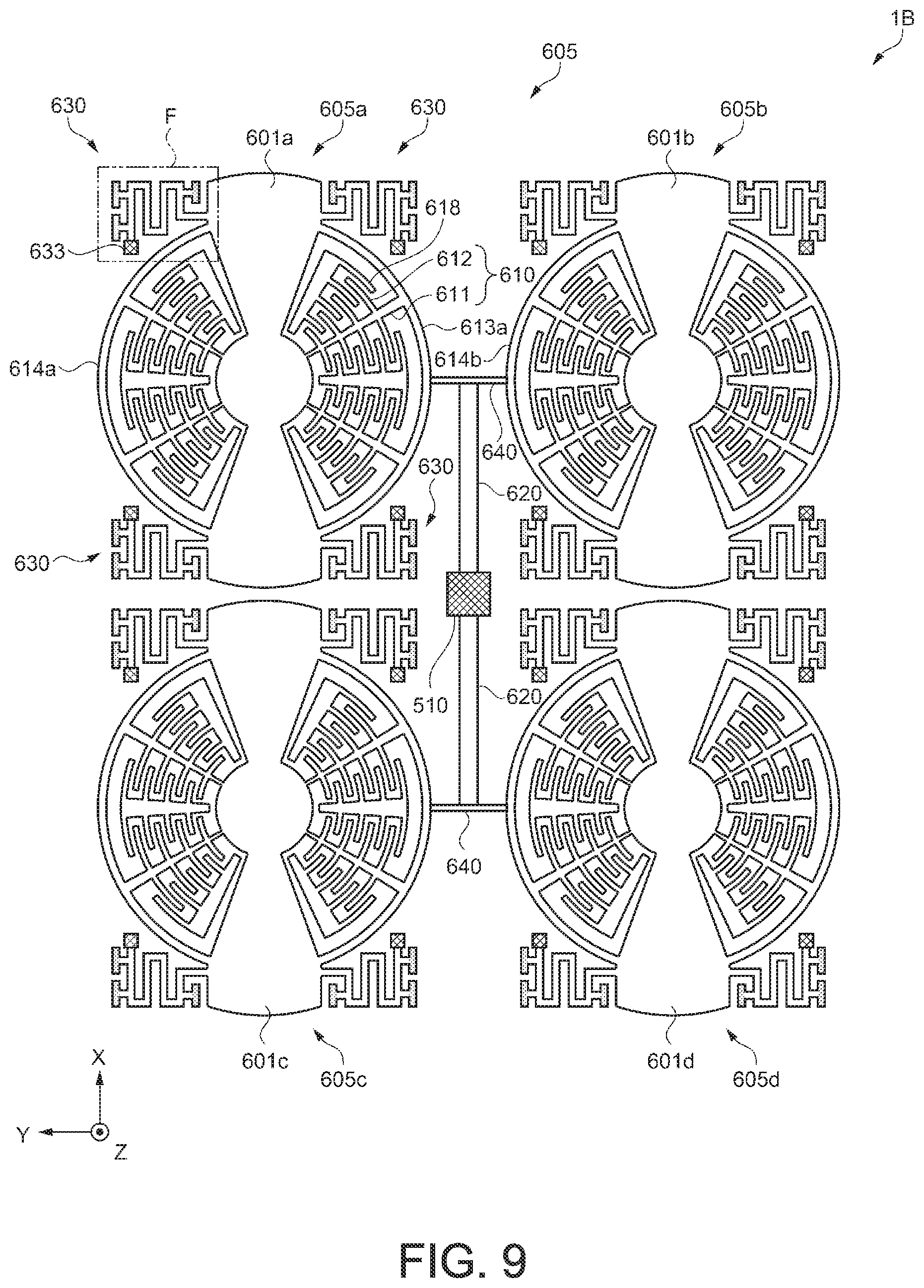 Patent US12099075 Figure 9 – Physical quantity sensor, composite sensor, inertial measurement unit, portable electronic apparatus, electronic apparatus, and vehicle