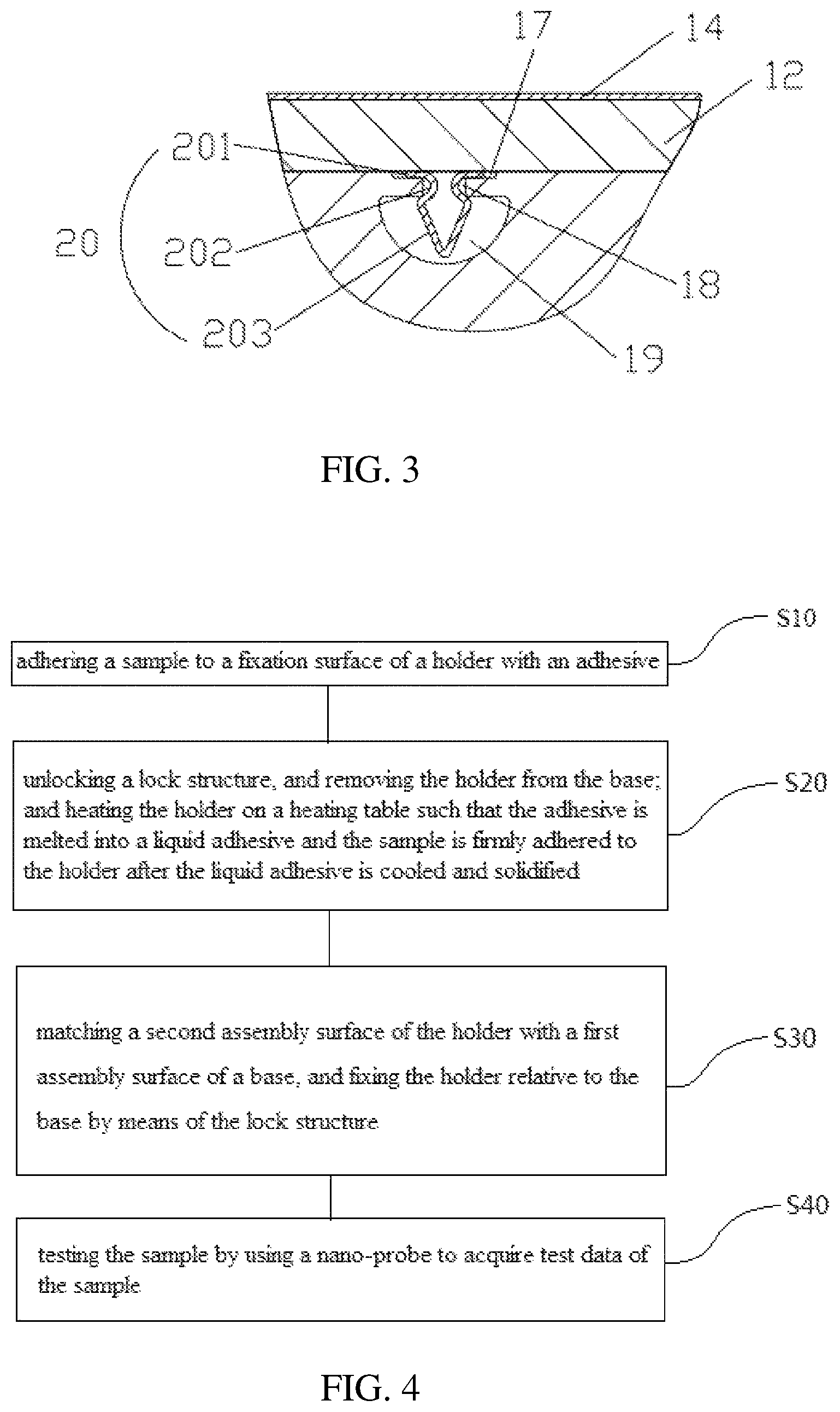 Patent US12099076 Figure 2 – Sample fixation mechanism for test with nano-probe, apparatus for test and sample test method