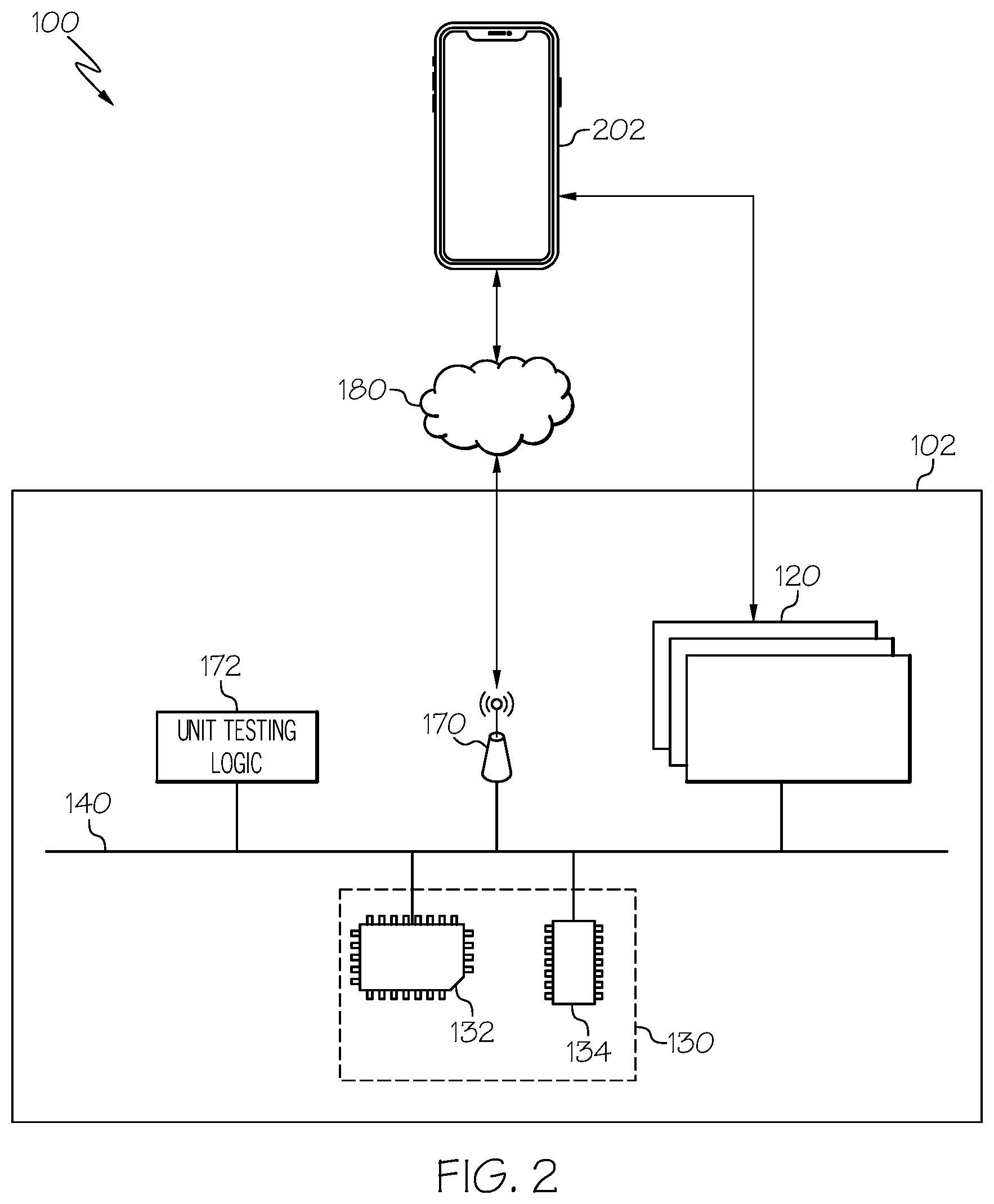 Patent US12099082 Figure 2 – Systems and methods for conducting vehicle oscillator testing