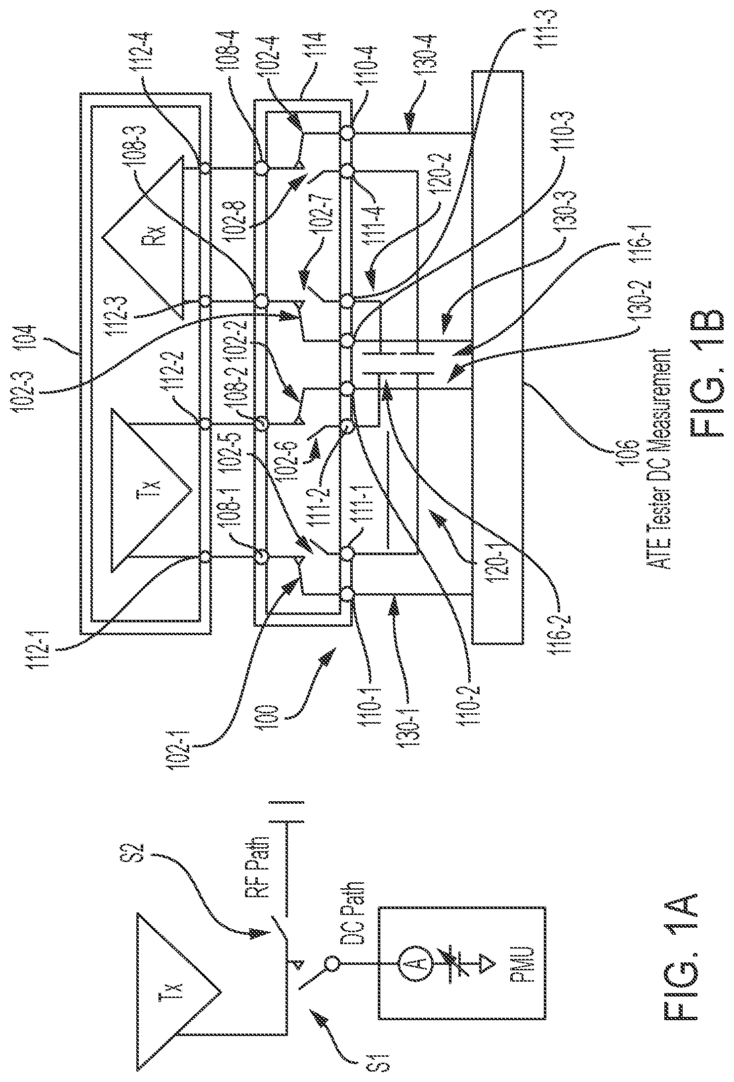 Patent US12099085 Figure 1 – Apparatuses and methods for testing semiconductor circuitry using microelectromechanical systems switches