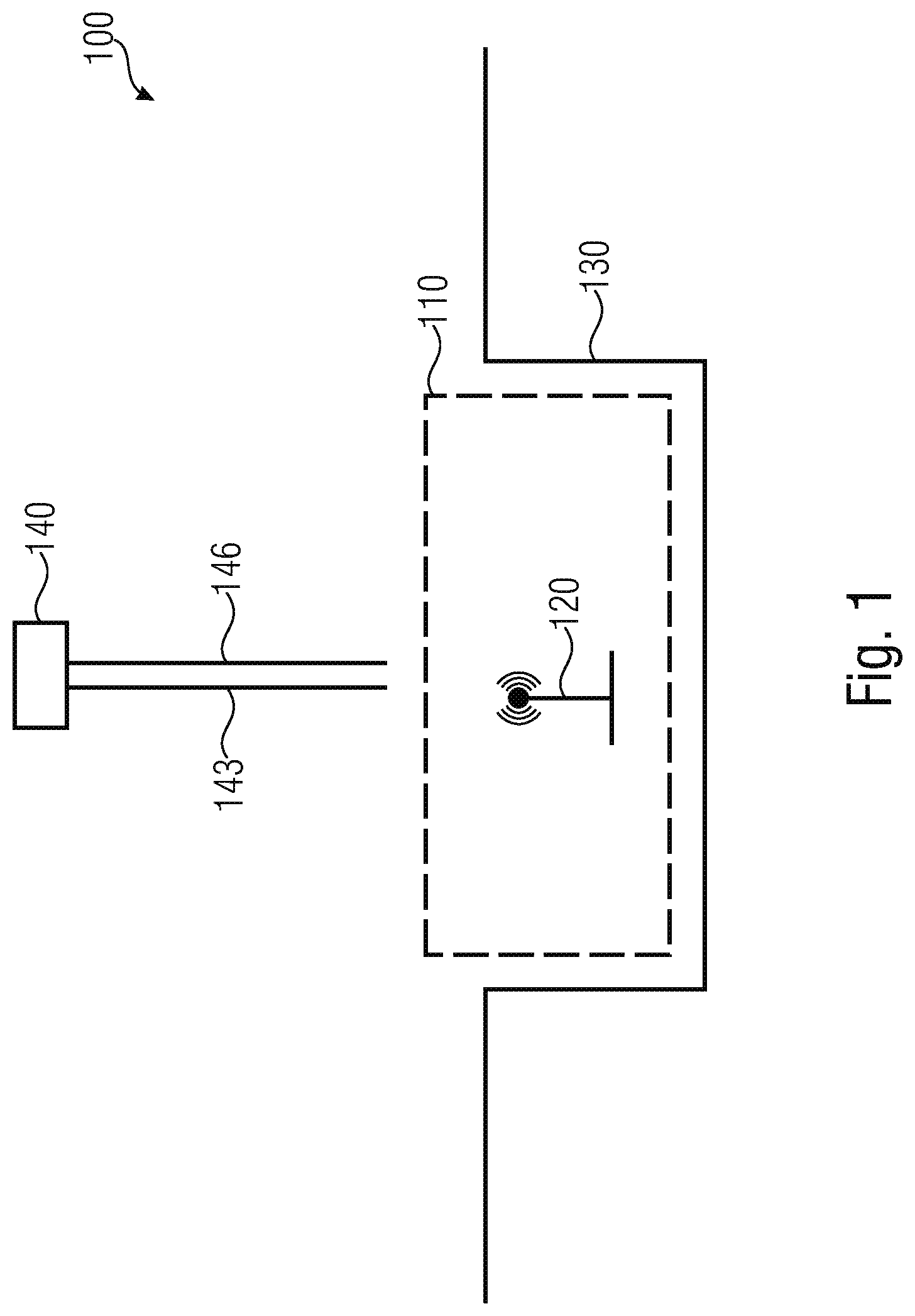 Patent US12099088 Figure 1 – Test equipment for testing a device under test having an antenna