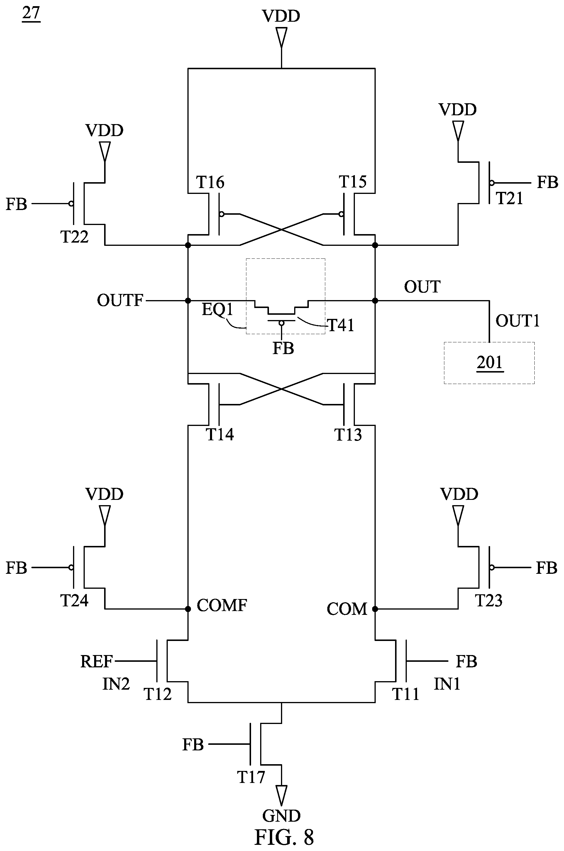 Patent US12099089 Figure 8 – Electronic device and phase detector