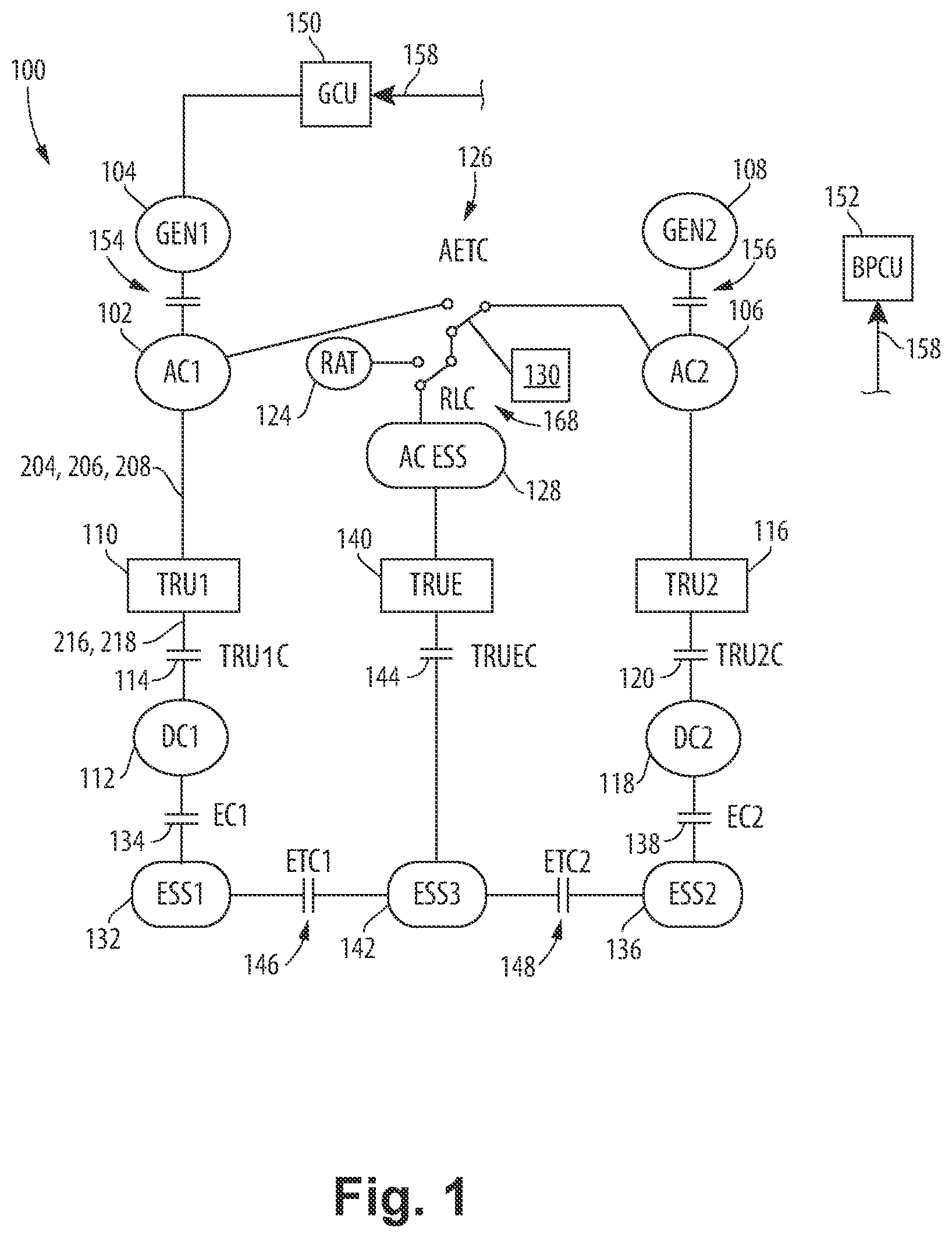 Patent US12099096 Figure 1 – Built in test (BIT) for transformer rectifier unit (TRU) backfeed interlock