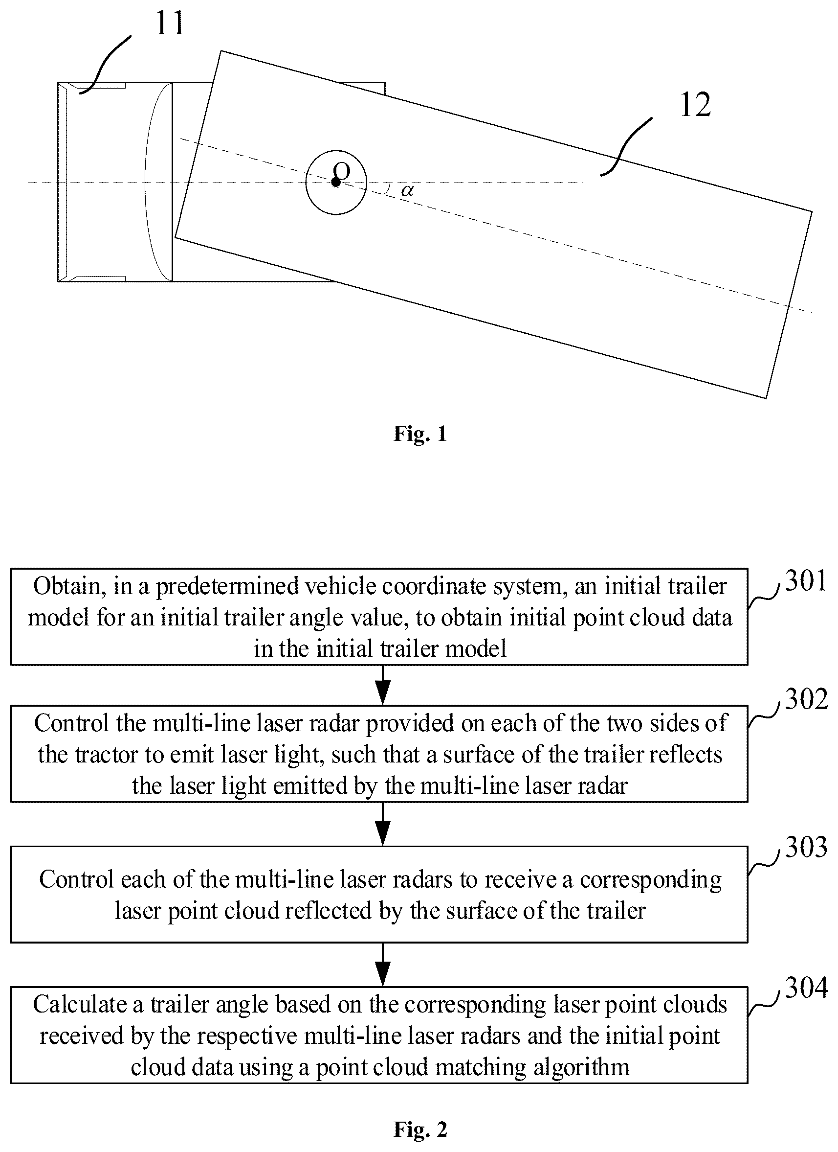 Patent US12099121 Figure 1 – Trailer angle measurement method and device, and vehicle