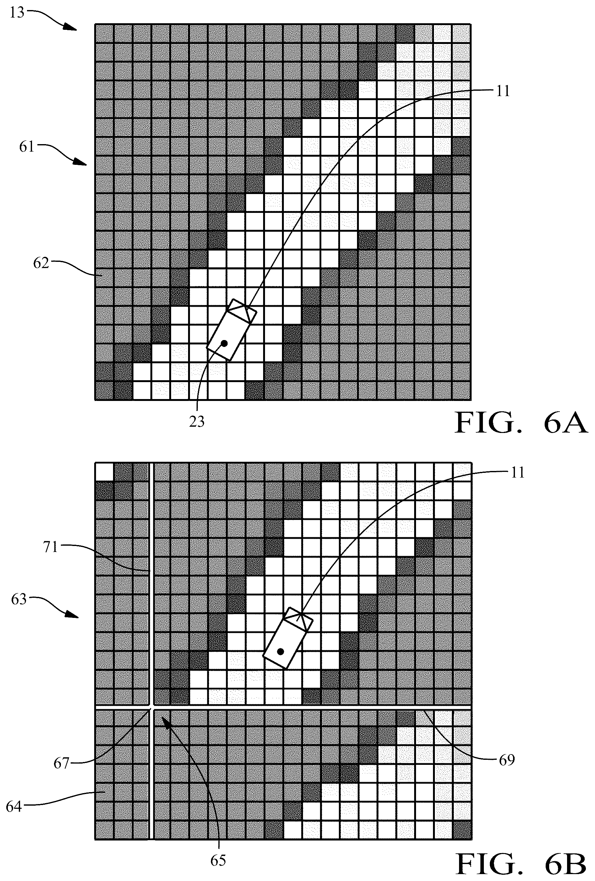 Patent US12099127 Figure 6 – Method and device for arranging a grid structure with respect to a vehicle position