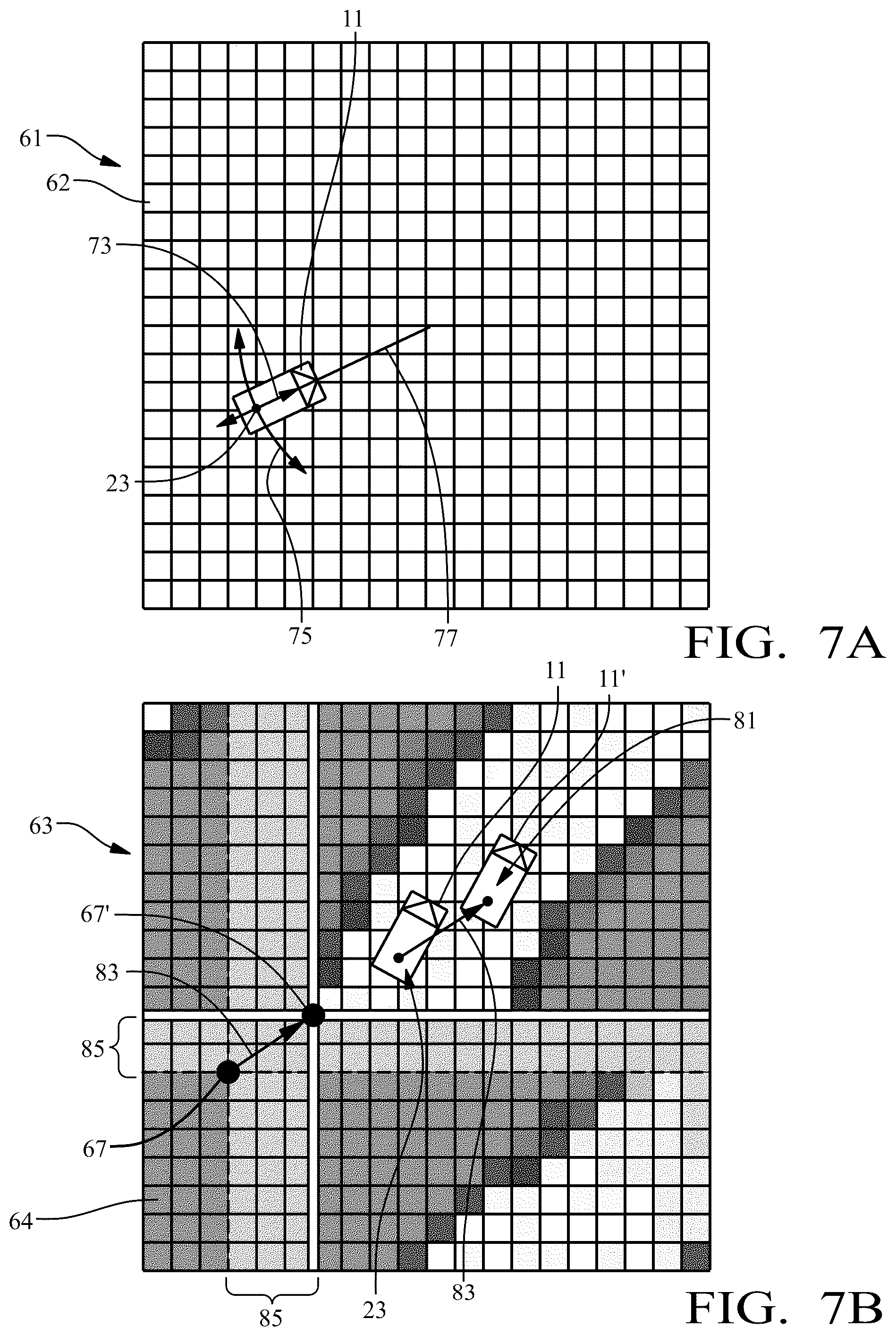Patent US12099127 Figure 7 – Method and device for arranging a grid structure with respect to a vehicle position