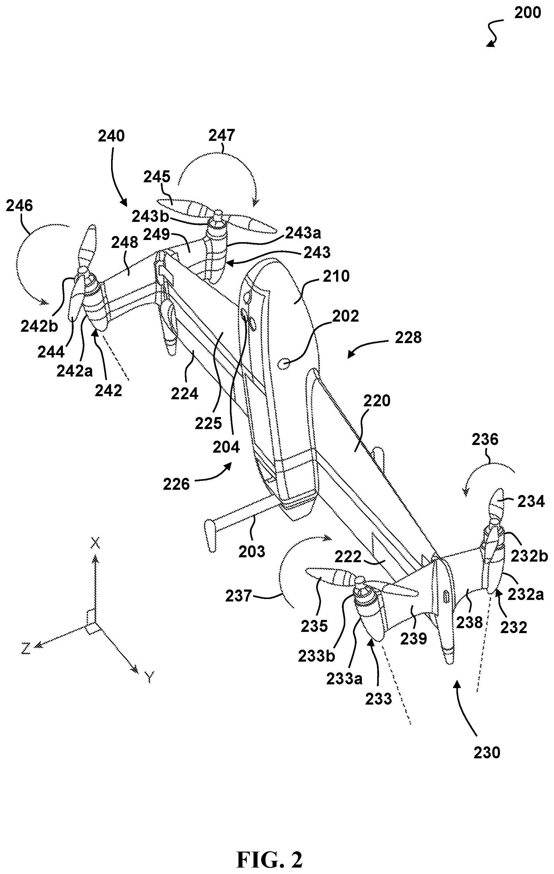 Patent US12099128 Figure 2 – Methods and systems for utilizing dual global positioning system (GPS) antennas in vertical take-off and landing (VTOL) aerial vehicles