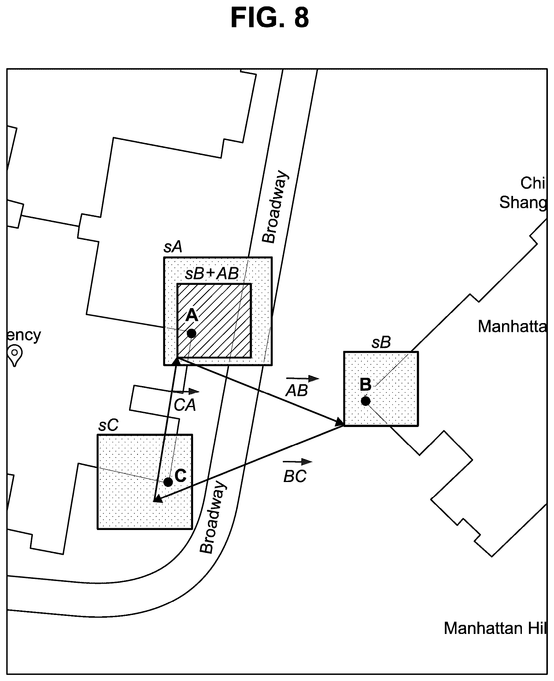 Patent US12099132 Figure 8 – Using reference measurements to reduce geospatial uncertainty