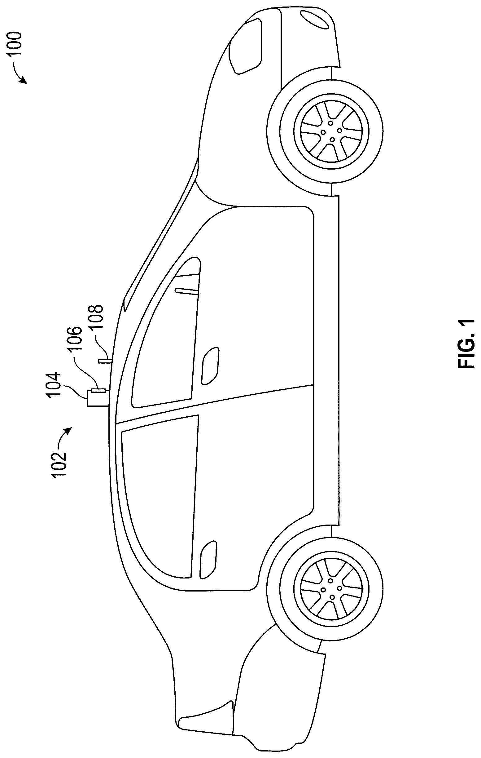 Patent US12099147 Figure 1 – Surface cleaning system to clean lidar sensor of an autonomous vehicle