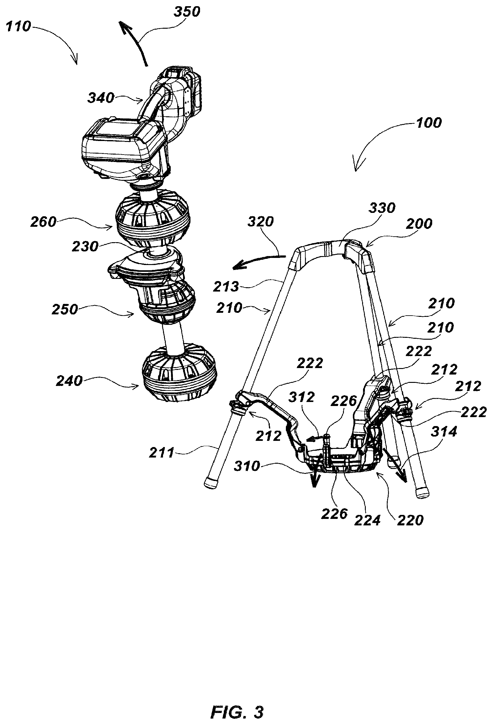 Patent US12099161 Figure 5 – Self-standing multi-leg attachment devices for use with utility locators